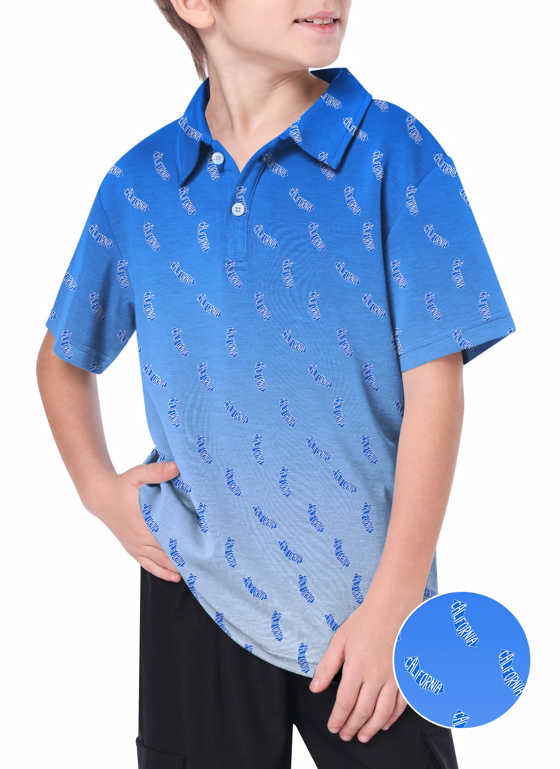 Youth Blue California Golf Polo