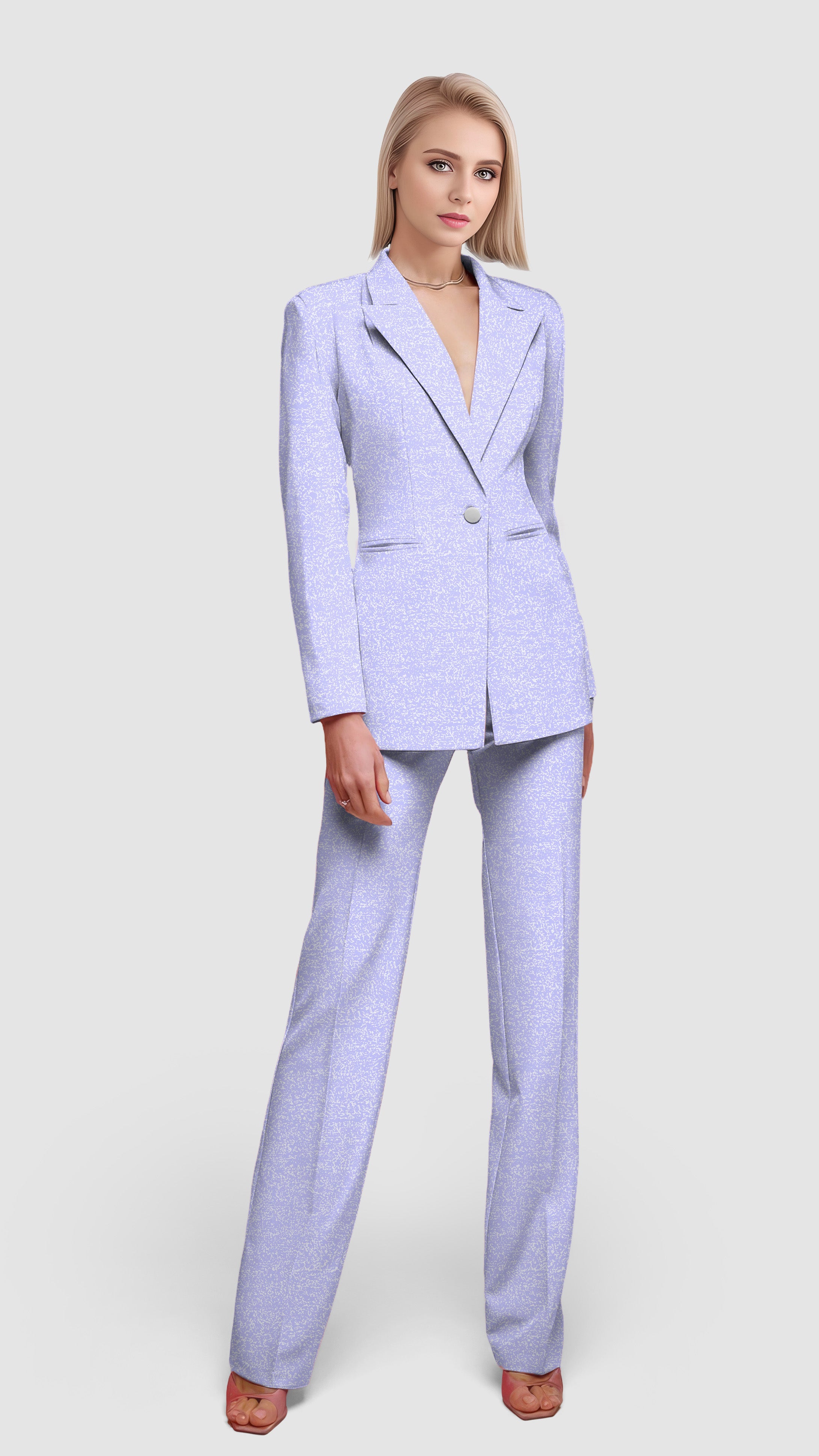 Lavender Links-Women's Blazer Casual Work Office Blazer Suit set
