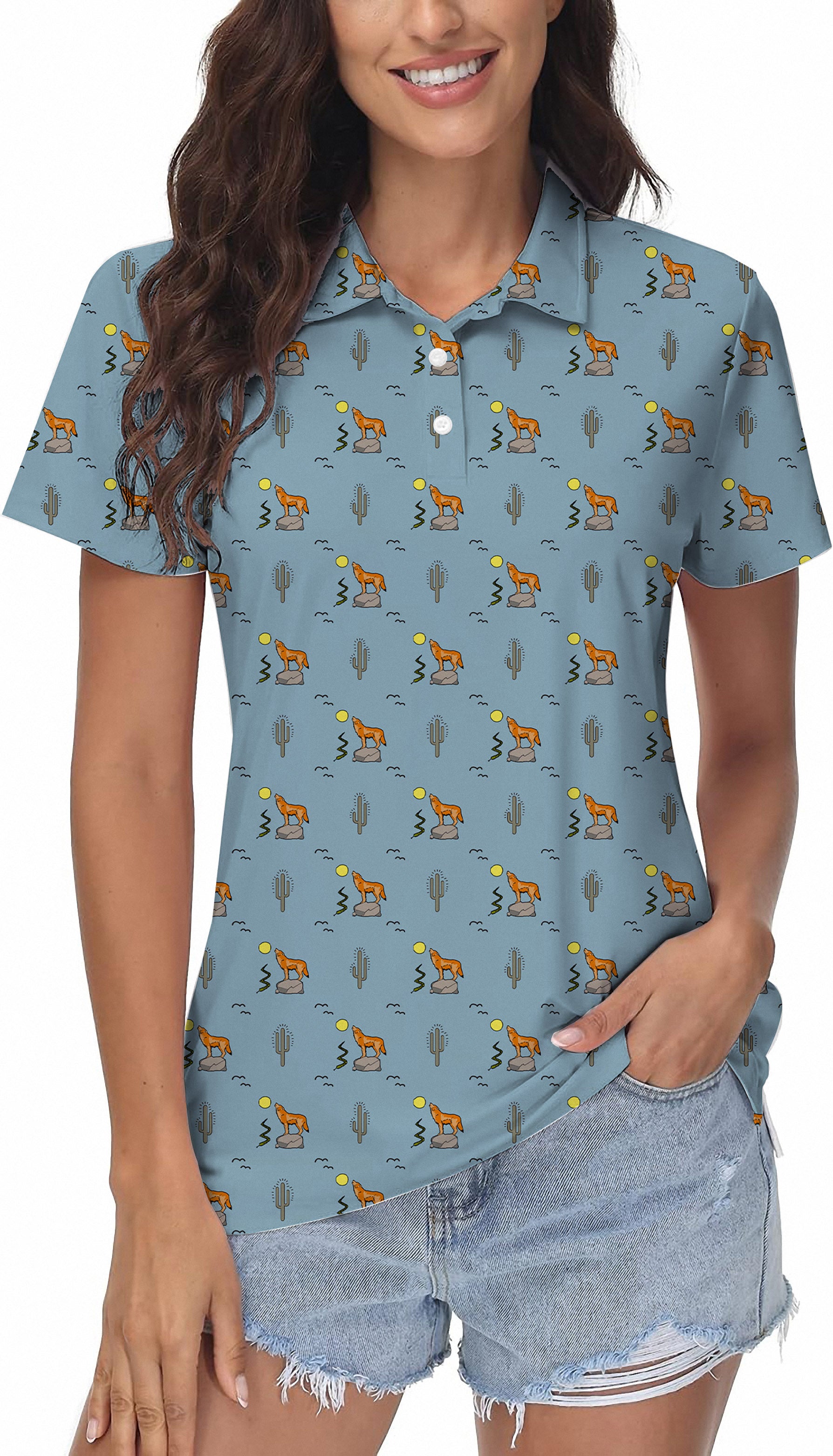 Clever Coyote Women's Golf Polo