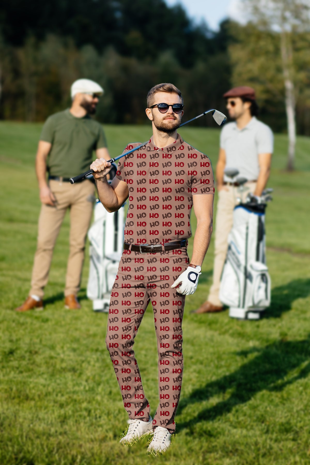 Men's Golf Set Polo+Pants Christmas Tree HO