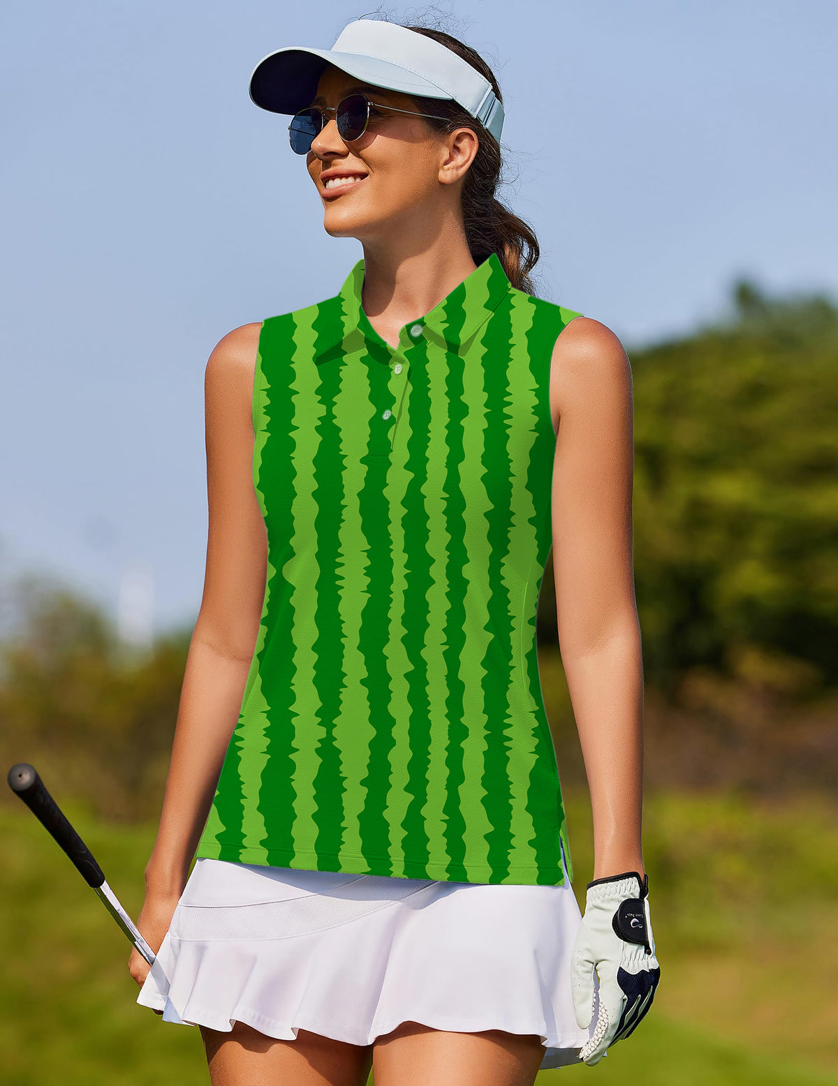 watermelon stripes Women's golf Sleeveless shirt