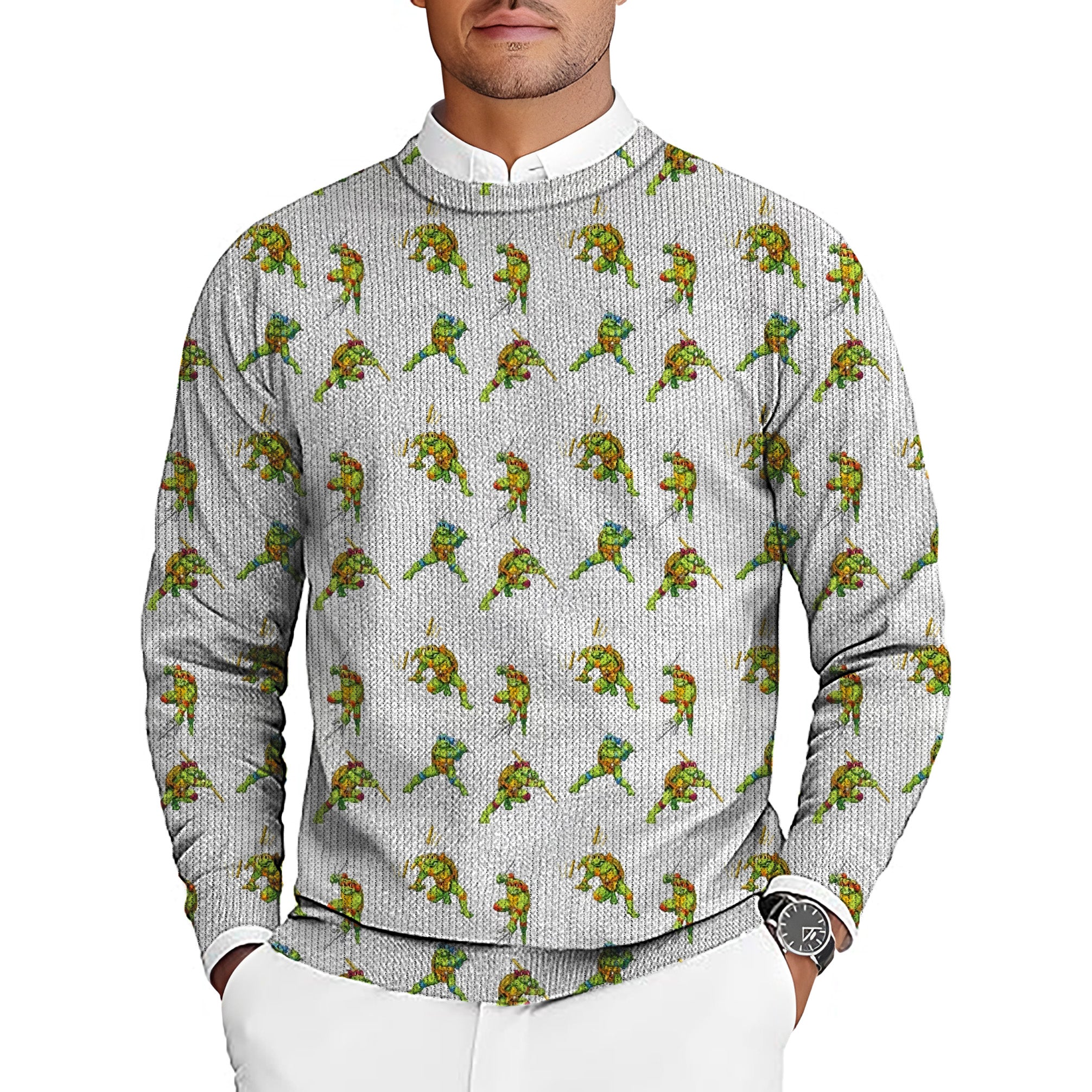 TMNT - COWABUNGA CLASSIC Men's Golf Crewneck Pullover Sweaters Ugly Sweater