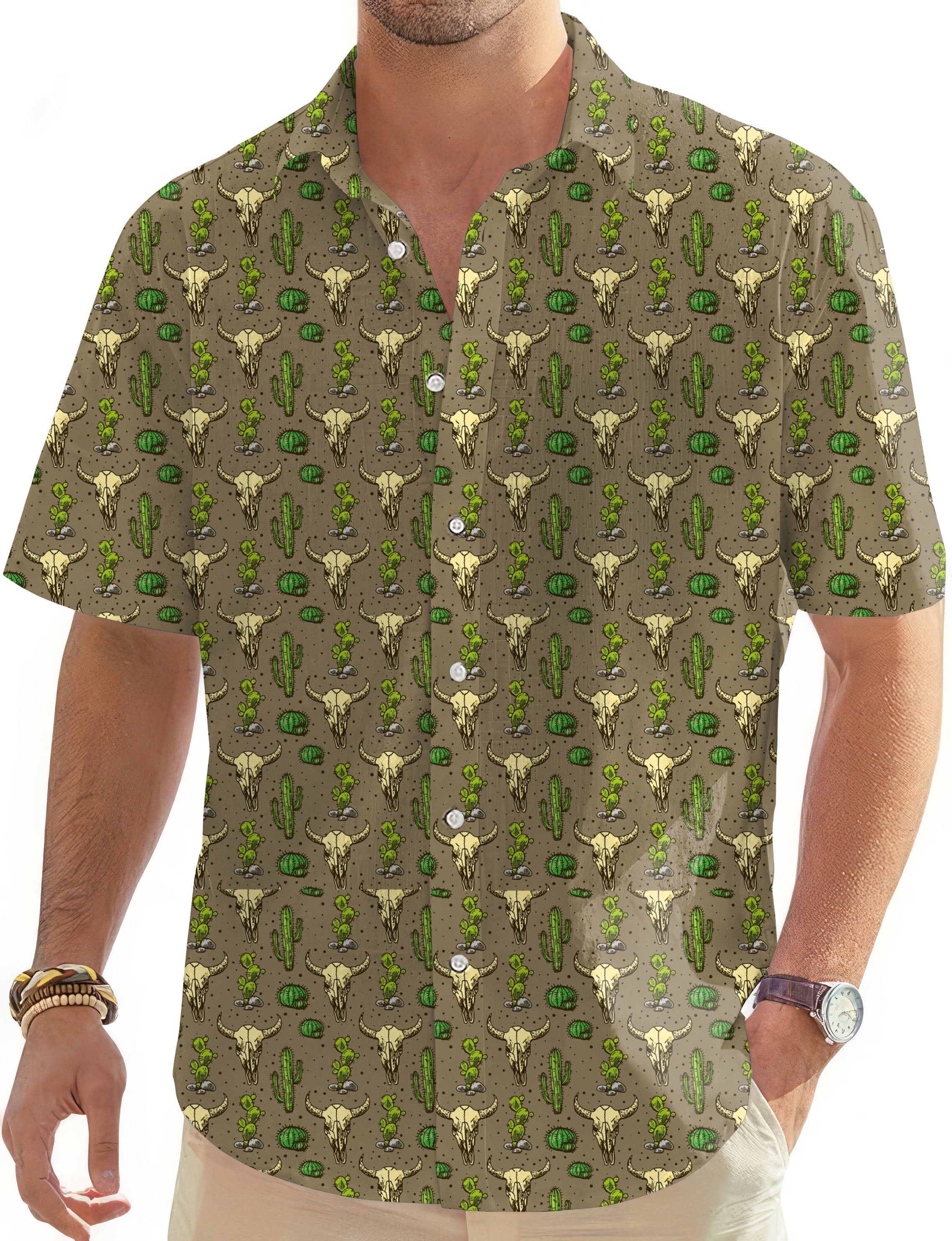deep in the dessert-Men's Golf Hawaiian Shirts Button Down Shirt