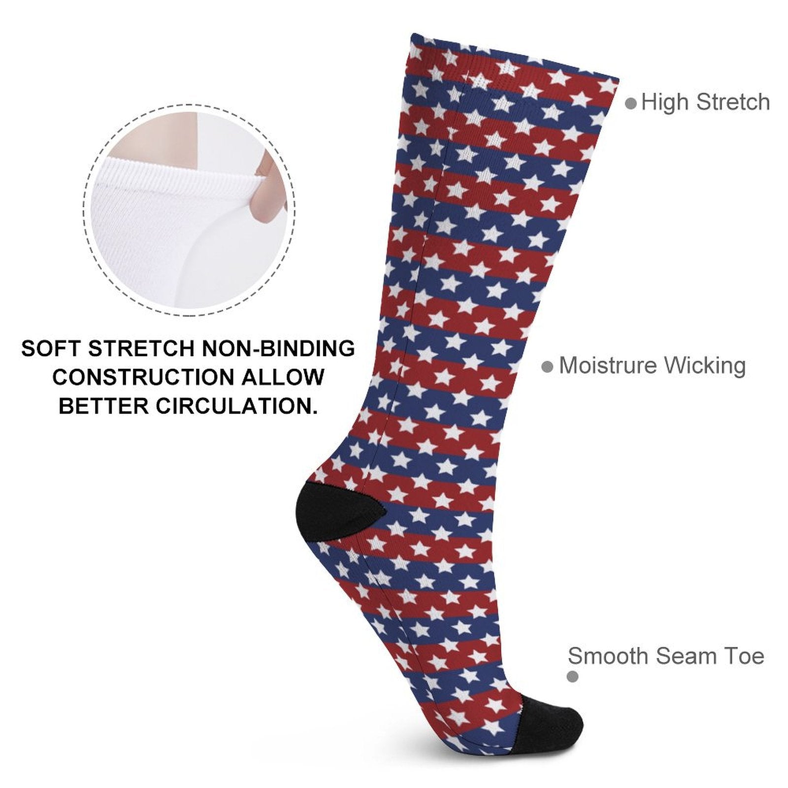 US Flag Stars Prined socks Gifts for Men Women