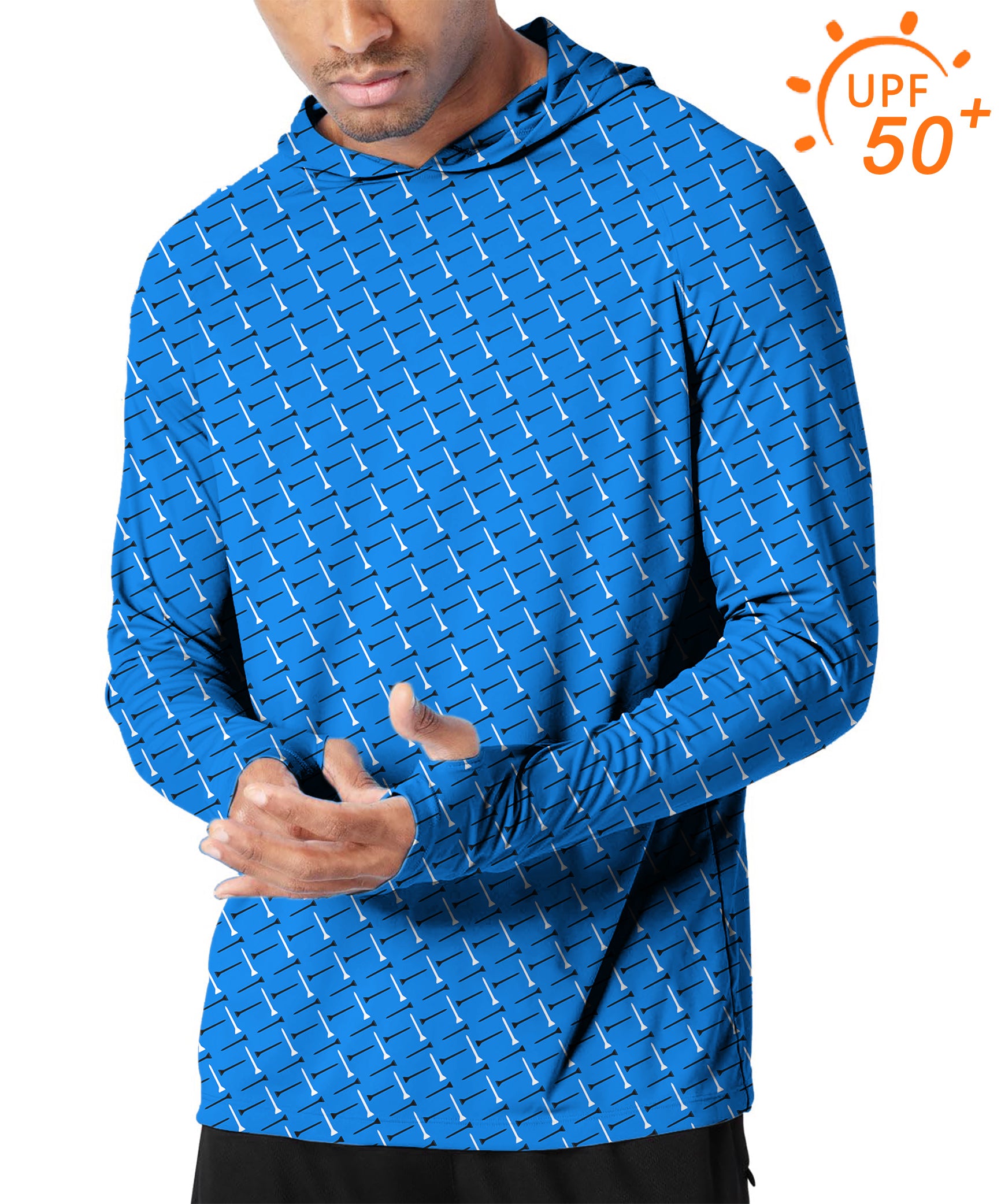 Men's Outdoor Black And White Nails Custom The Background Color Golf Sun Protection Slim Fit  hoodies