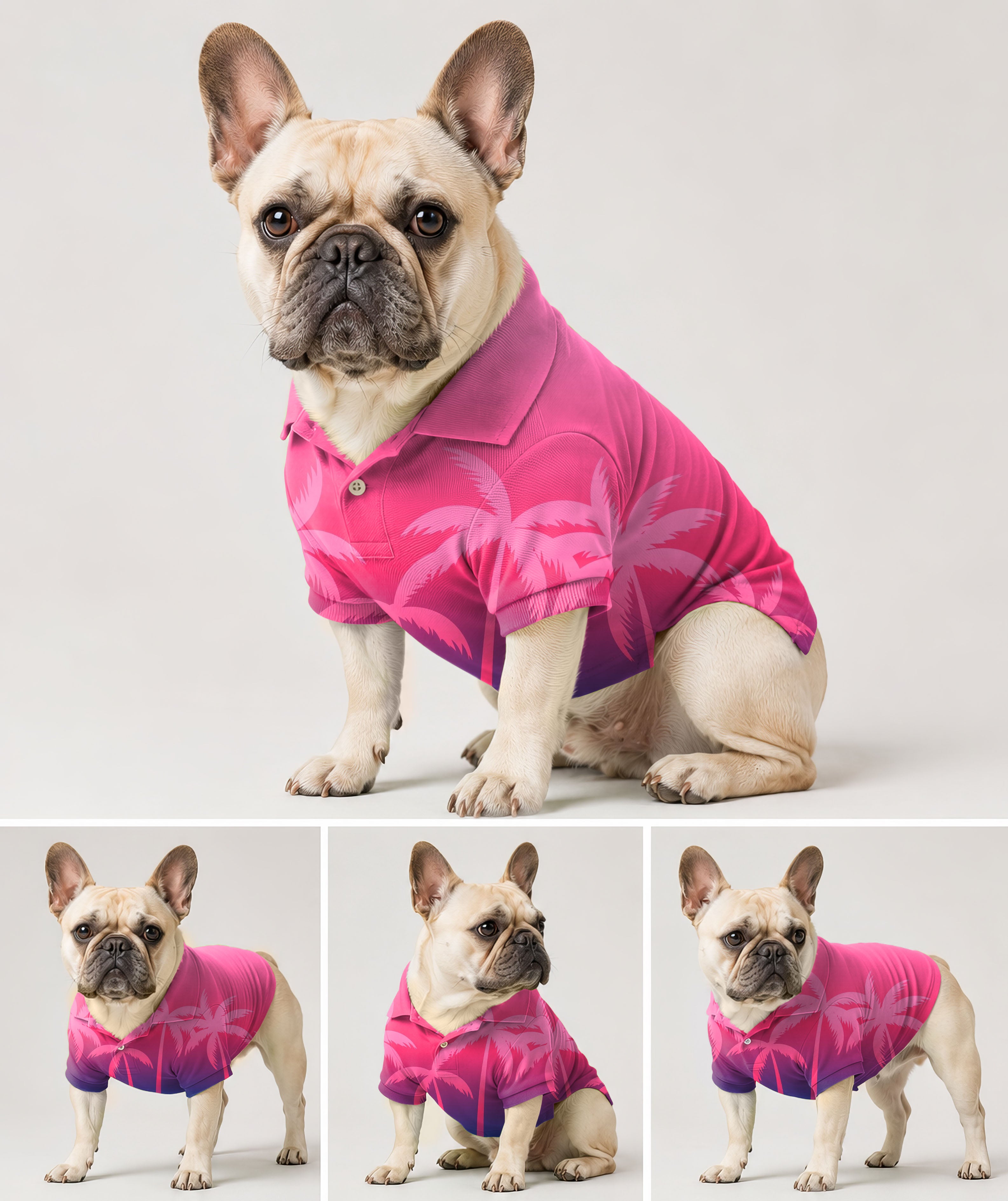 Dog's Golf polo pink palm