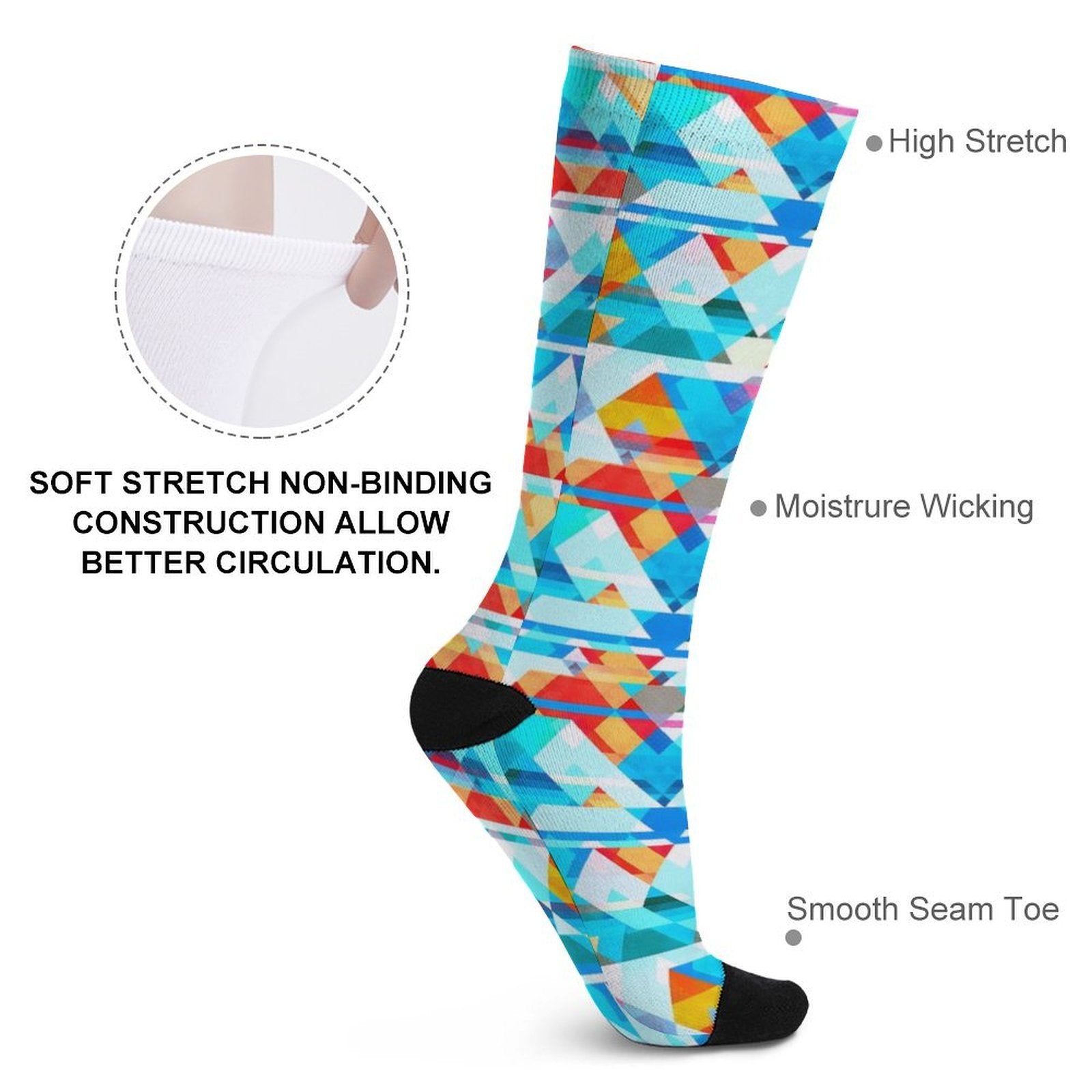 Geometric lattice Prined socks Gifts for Men Women