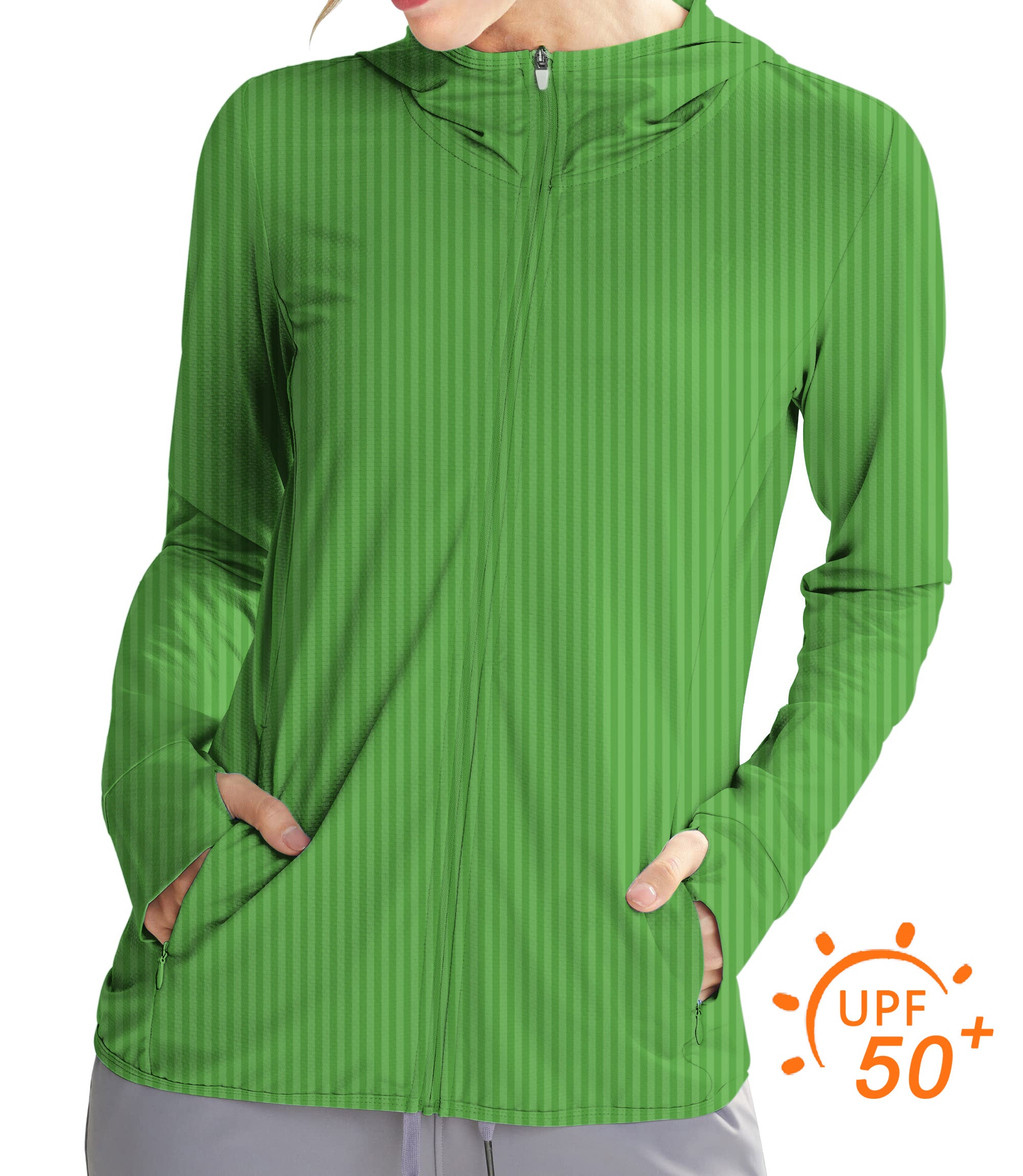 Women's Outdoor green ball Golf Sun Protection Slim Fit zip hoodies