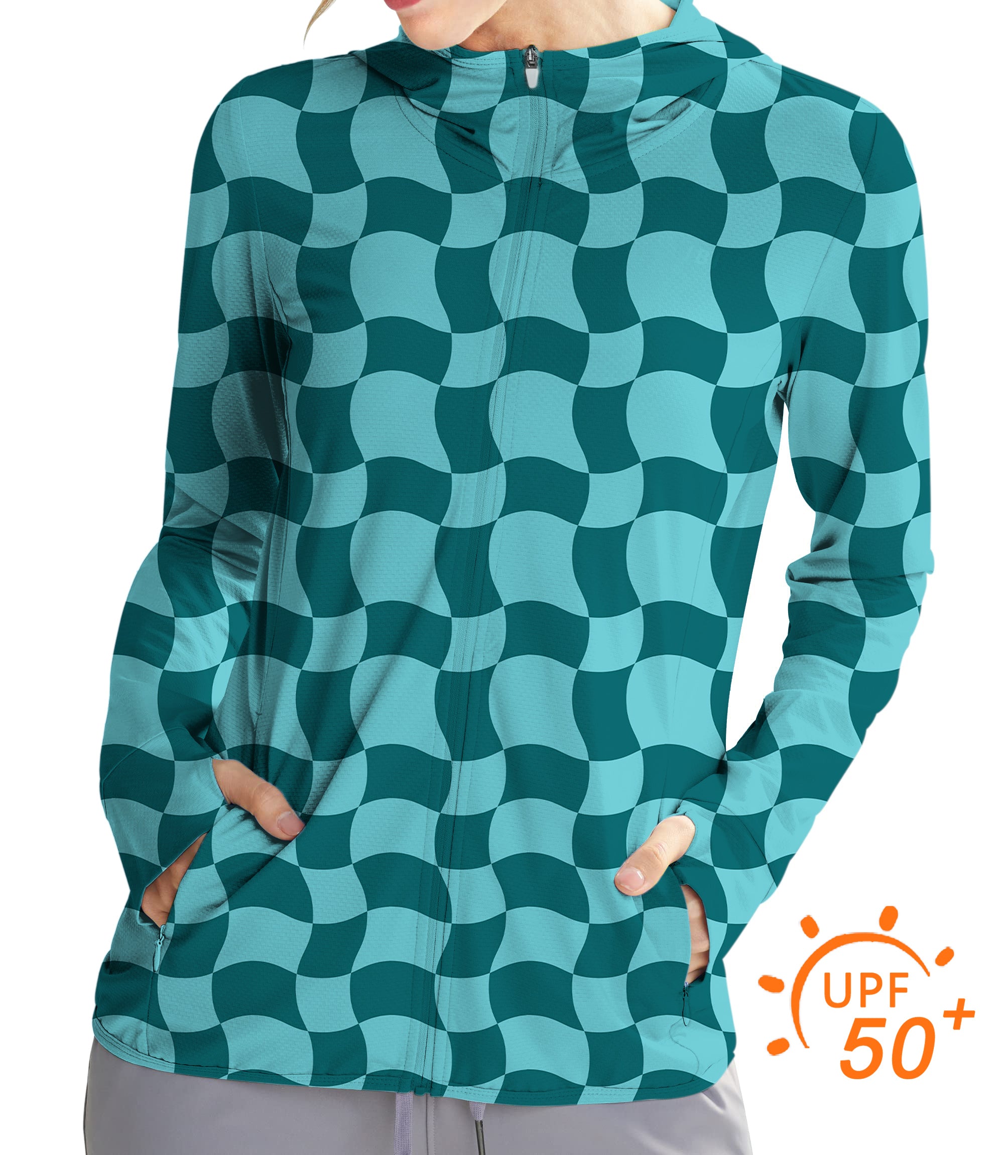 Women's Outdoor Wavy SquareTanjirou Golf Sun Protection Slim Fit zip hoodies