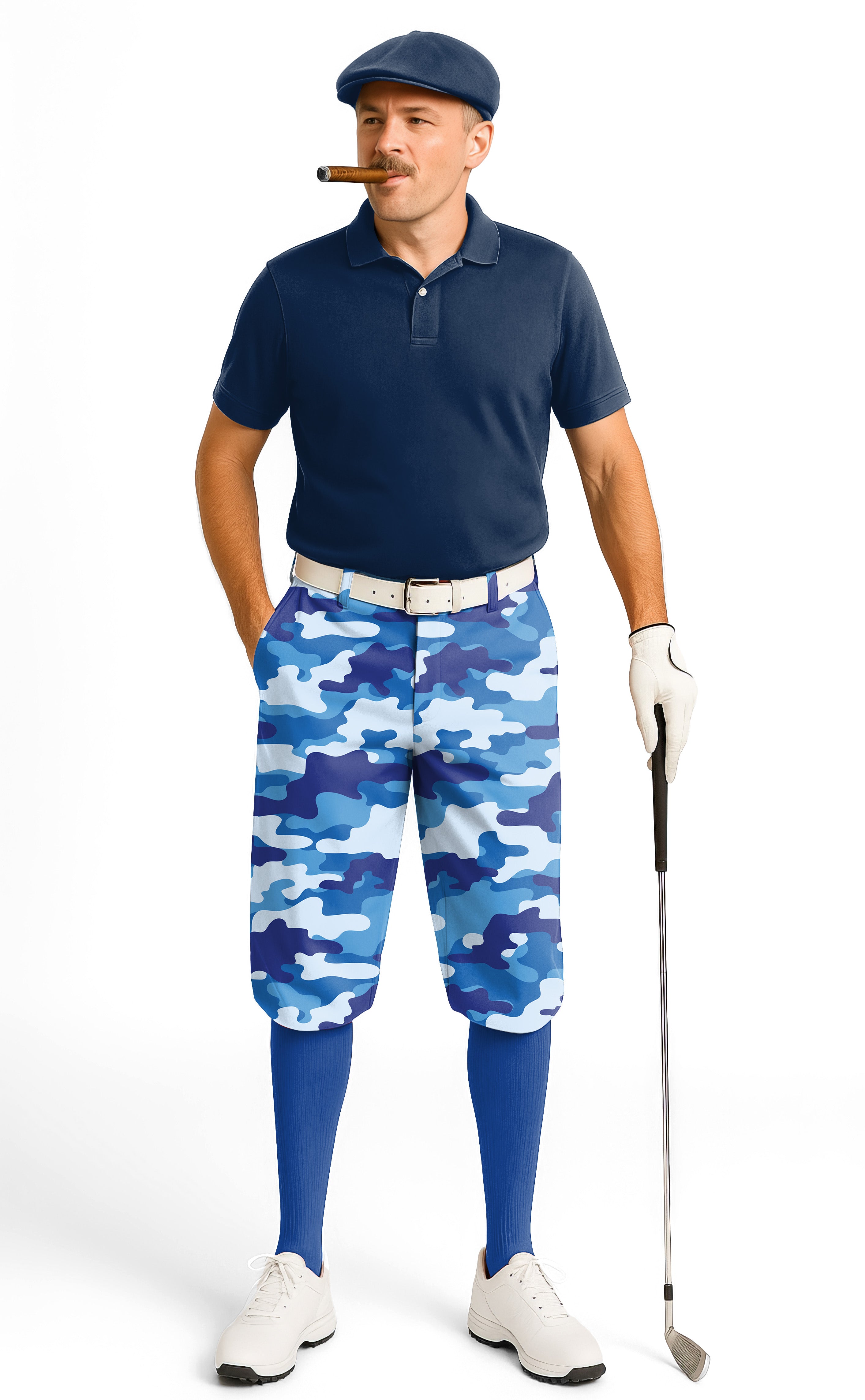 Blue Camo-Men's Golf Knickers Pants