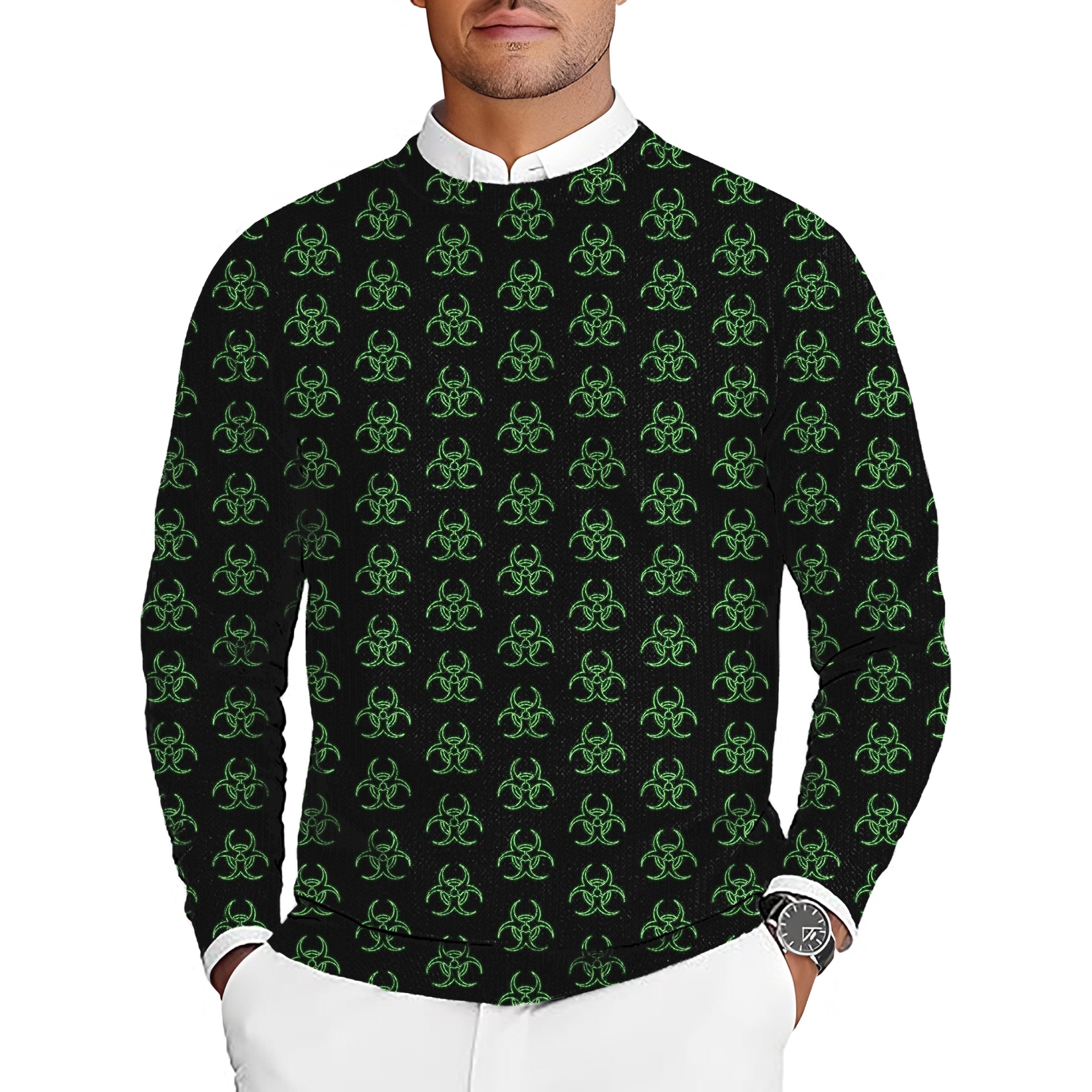 Hazardous Player Men's Golf Crewneck Pullover Sweaters Ugly Sweater