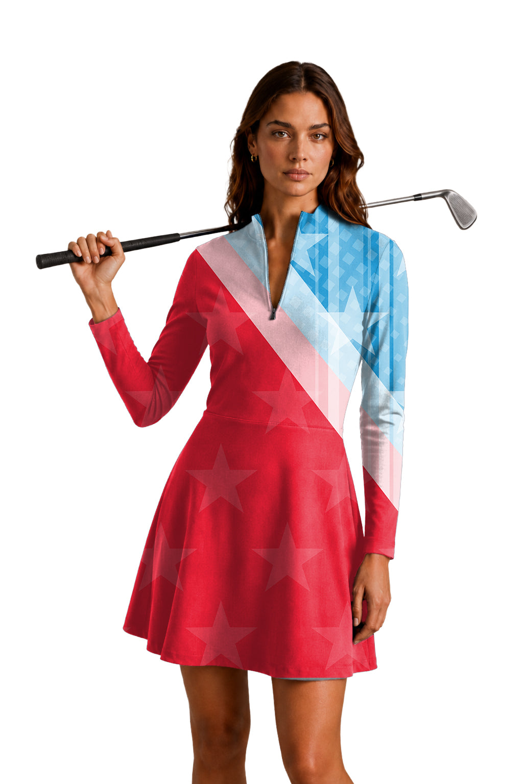 Team USA Women's Golf Long Sleeve Zipper Dresses Comes with separate matching shorts