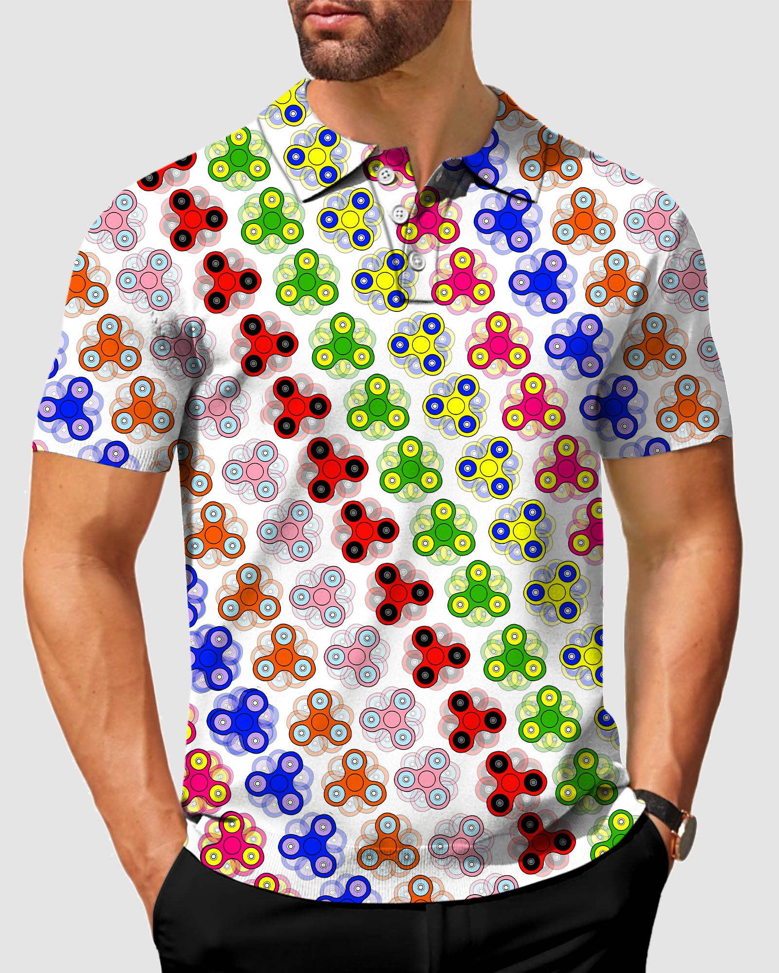 Men's Fidget Spinner   Designer style Sam’s Weird Studio Polo Sam’s Weird Studio