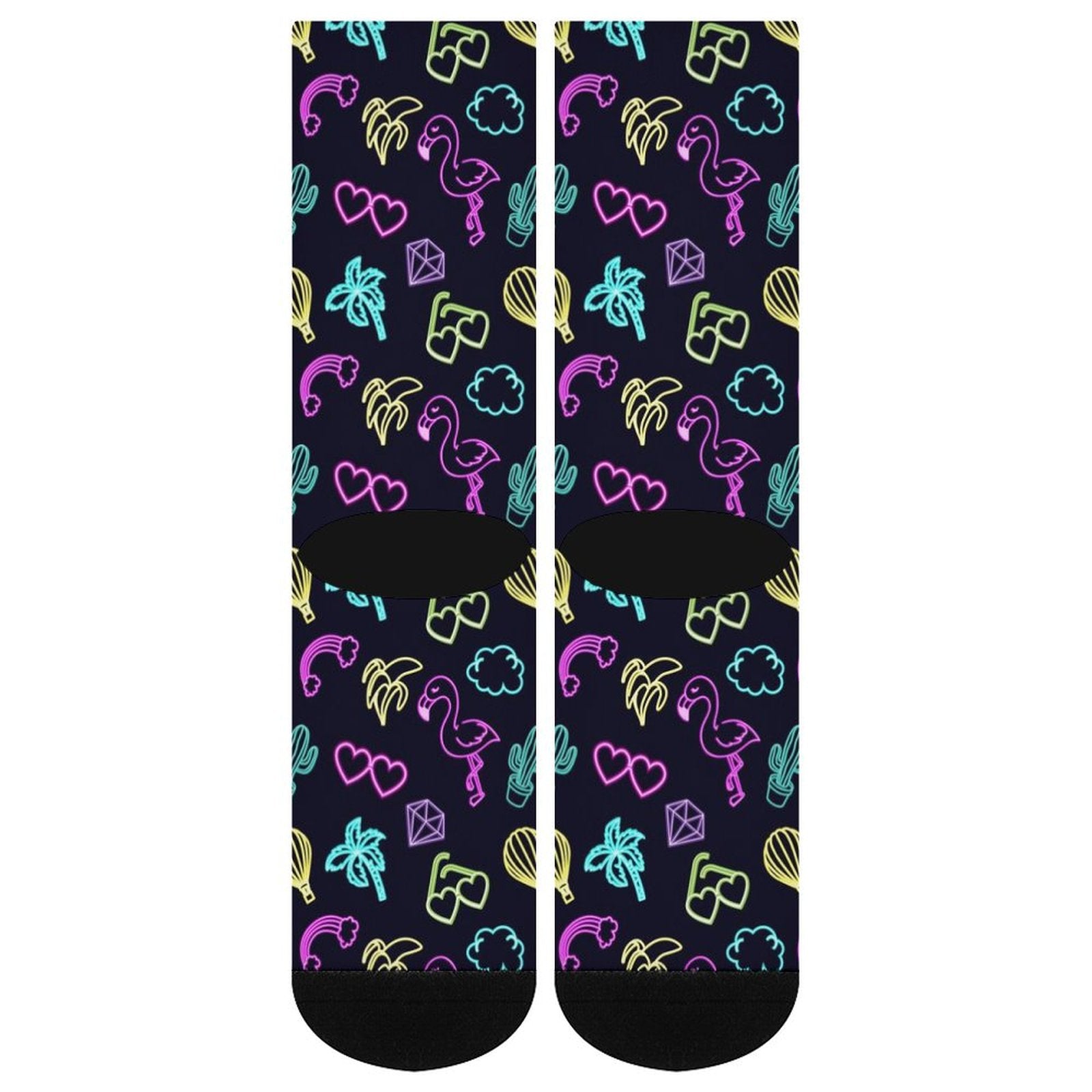 Neon Flamingo Prined socks Gifts for Men Women