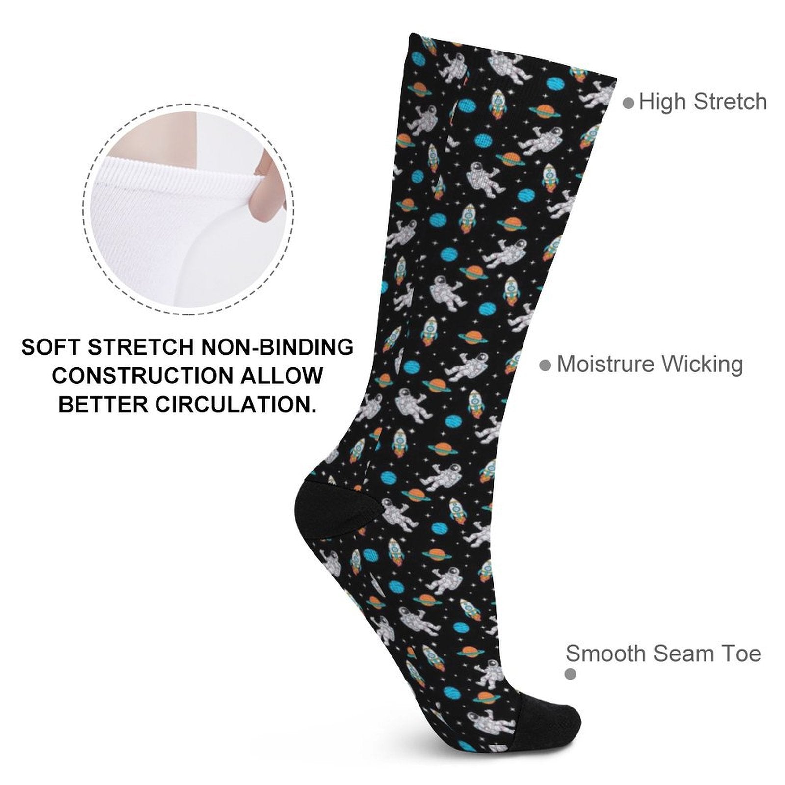 Space Man Prined socks Gifts for Men Women