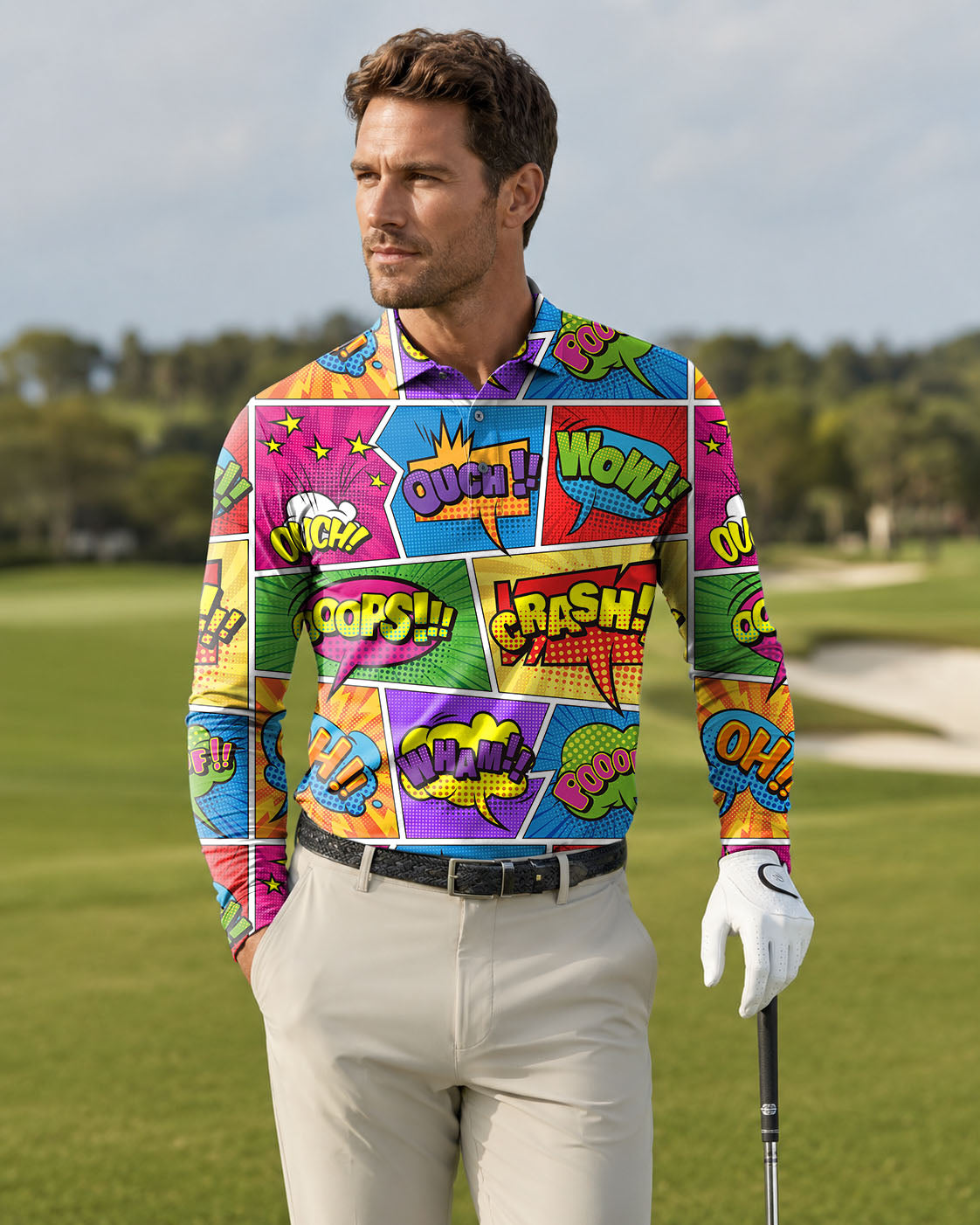 Men's OUCH crash Long-sleeved Polo