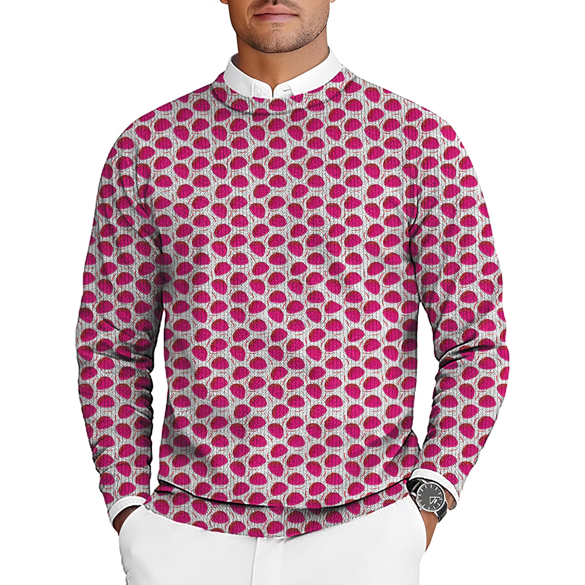 TACO TUESDAY Men's Golf Crewneck Pullover Sweaters Ugly Sweater