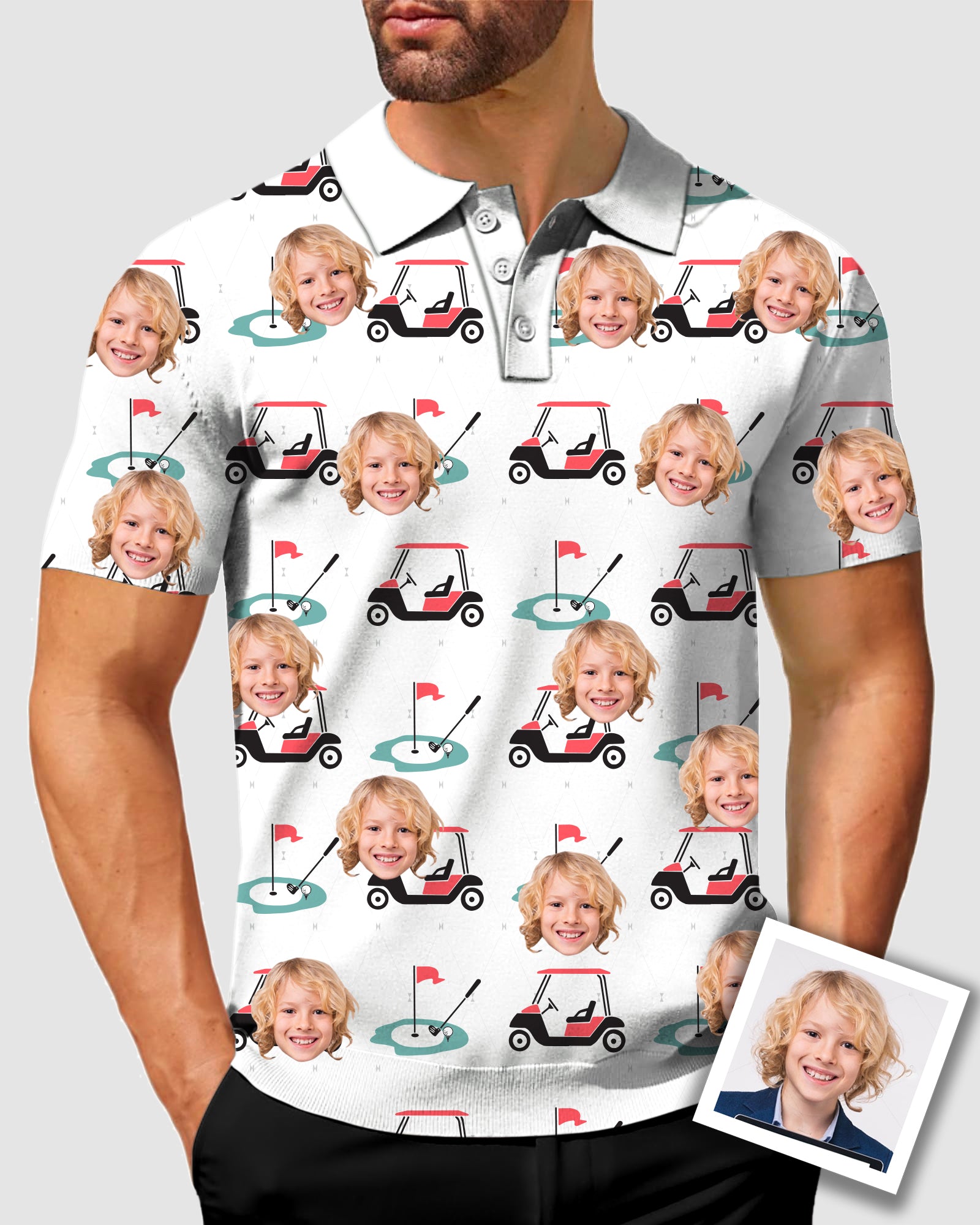 Men's To My Dad Custom Face Men's Golf Polo Father's Day Gift Polo