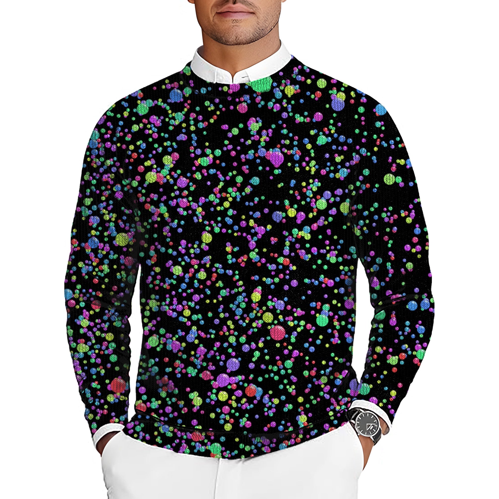 Galaxies Men's Golf Crewneck Pullover Sweaters Ugly Sweater