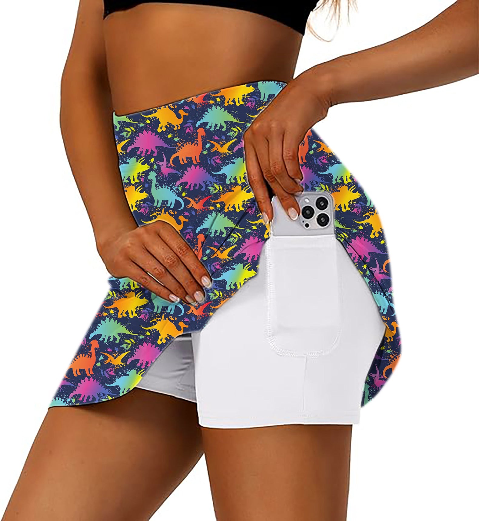 Dinosaur Party Women's Athletic Golf Skorts Flared Skirts