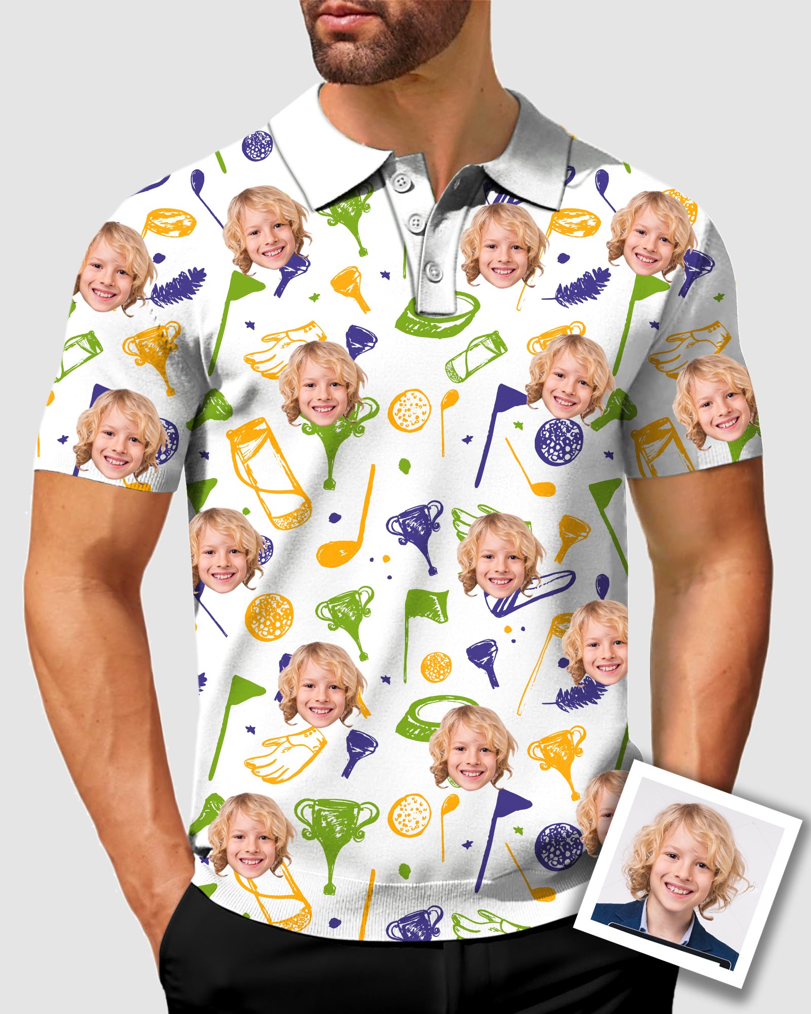 Men's To My Dad Custom Face Men's Golf Polo Father's Day Gift Polo