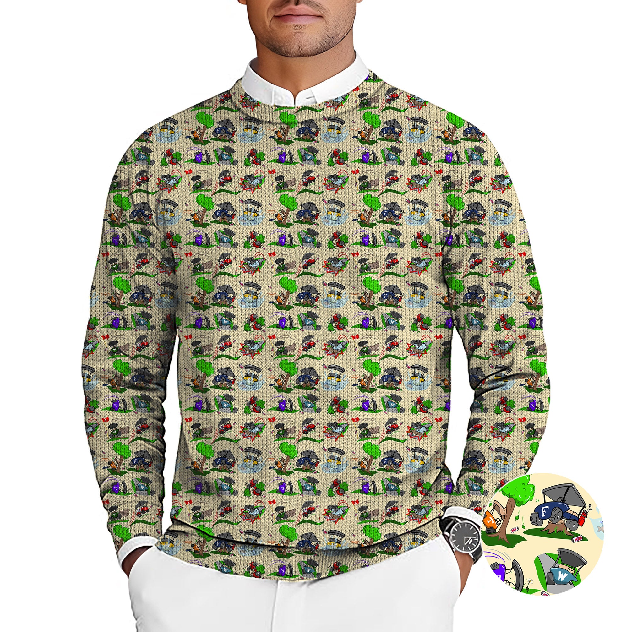 Don’t Drink & Drive Designer style Men's Golf Crewneck Pullover Sweaters Ugly Sweater
