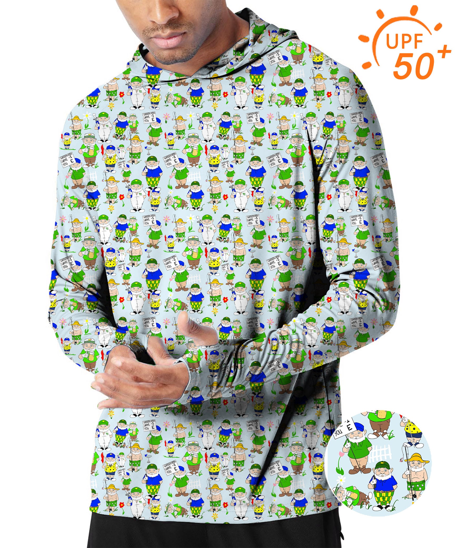Men's Outdoor  Gnome Garden Open Designer style Golf Sun Protection Loose Fit  hoodies