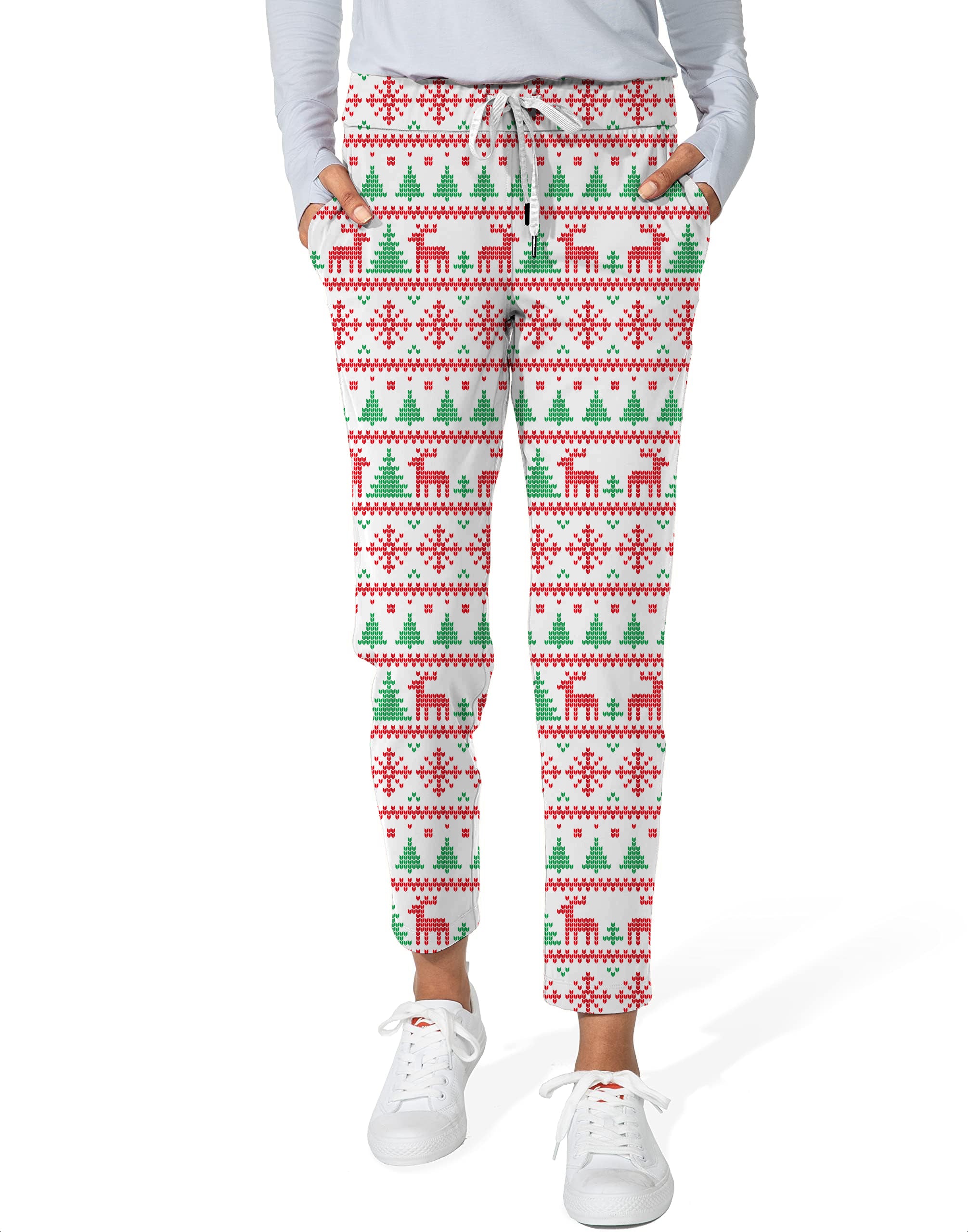 Christmas reindeer-Women's 7/8 Stretch Ankle Golf Pants