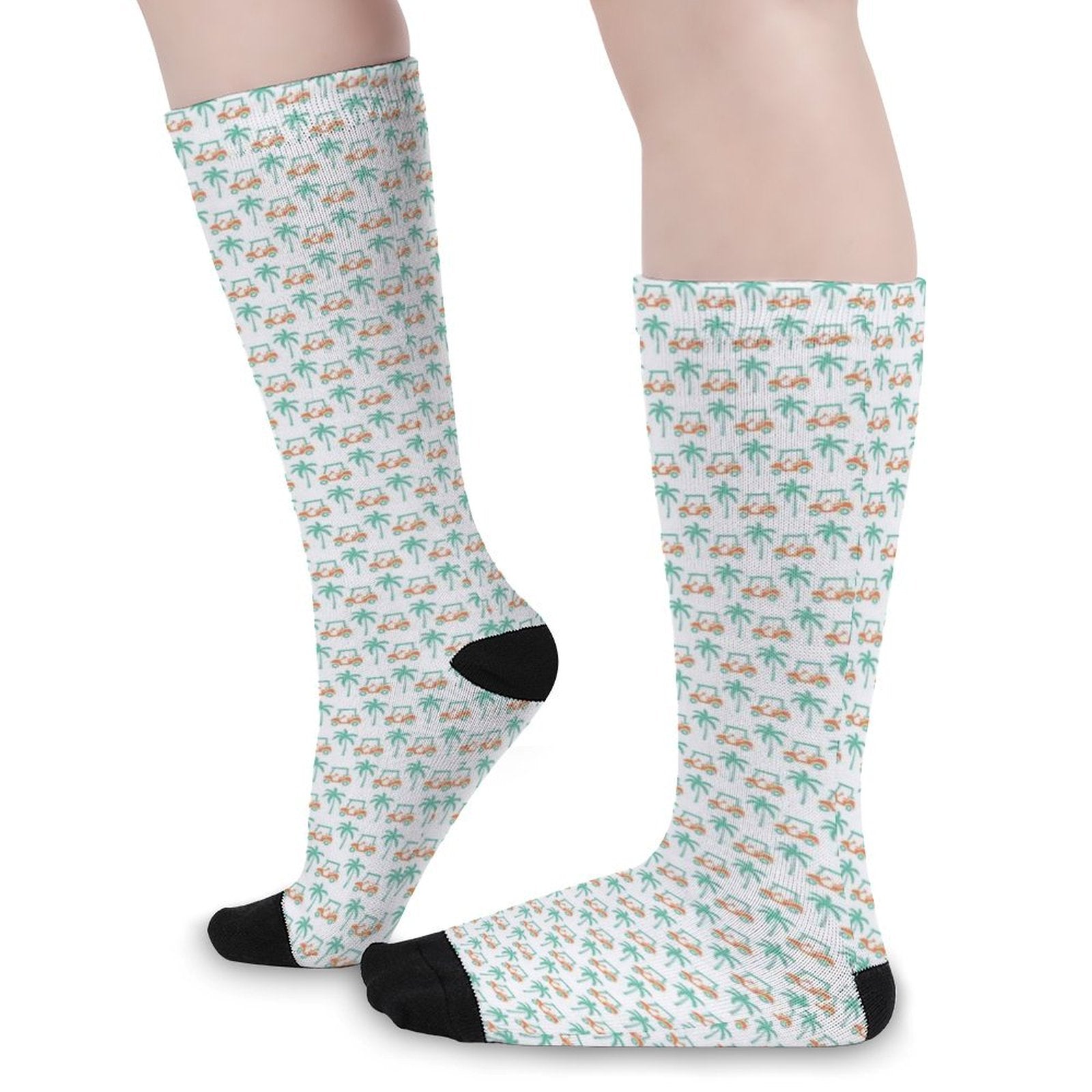Palm trees and golf carts Prined socks Gifts for Men Women
