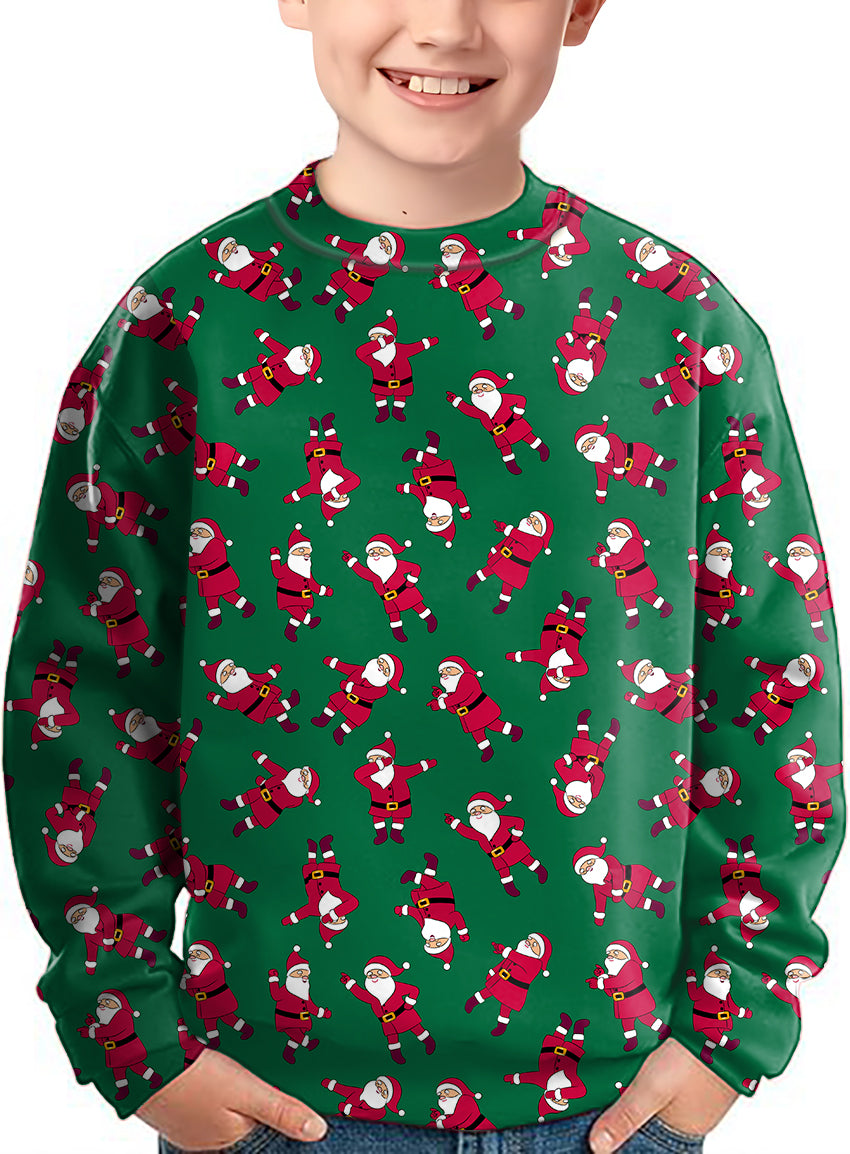 Christmas Santa Crewneck Pullover Kids Ugly Sweater