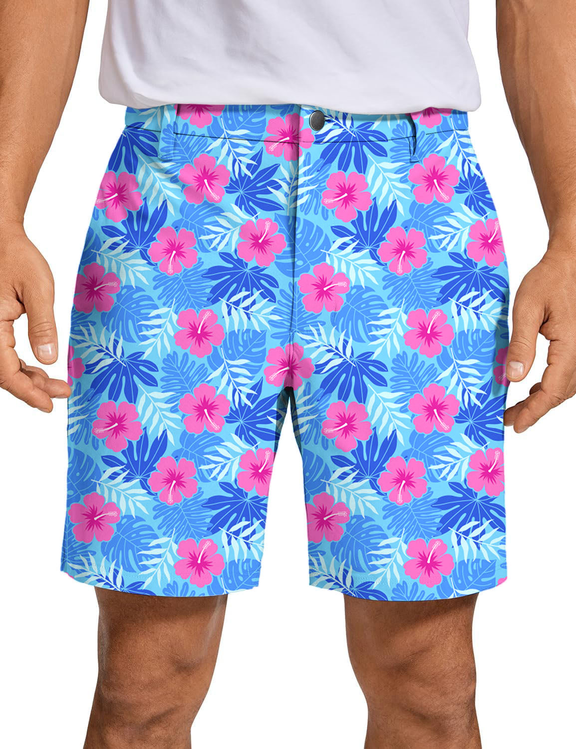 Men Vivid Bloom flower Golf Shorts