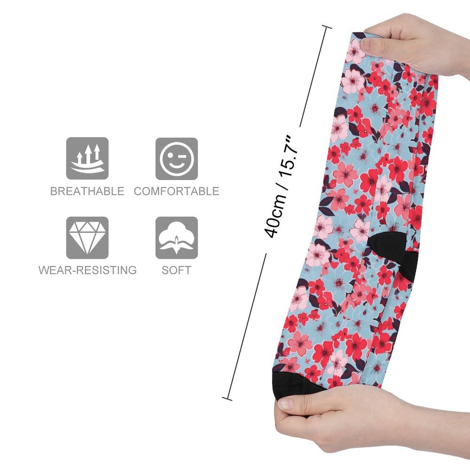 Tropical flowers Prined socks Gifts for Men Women
