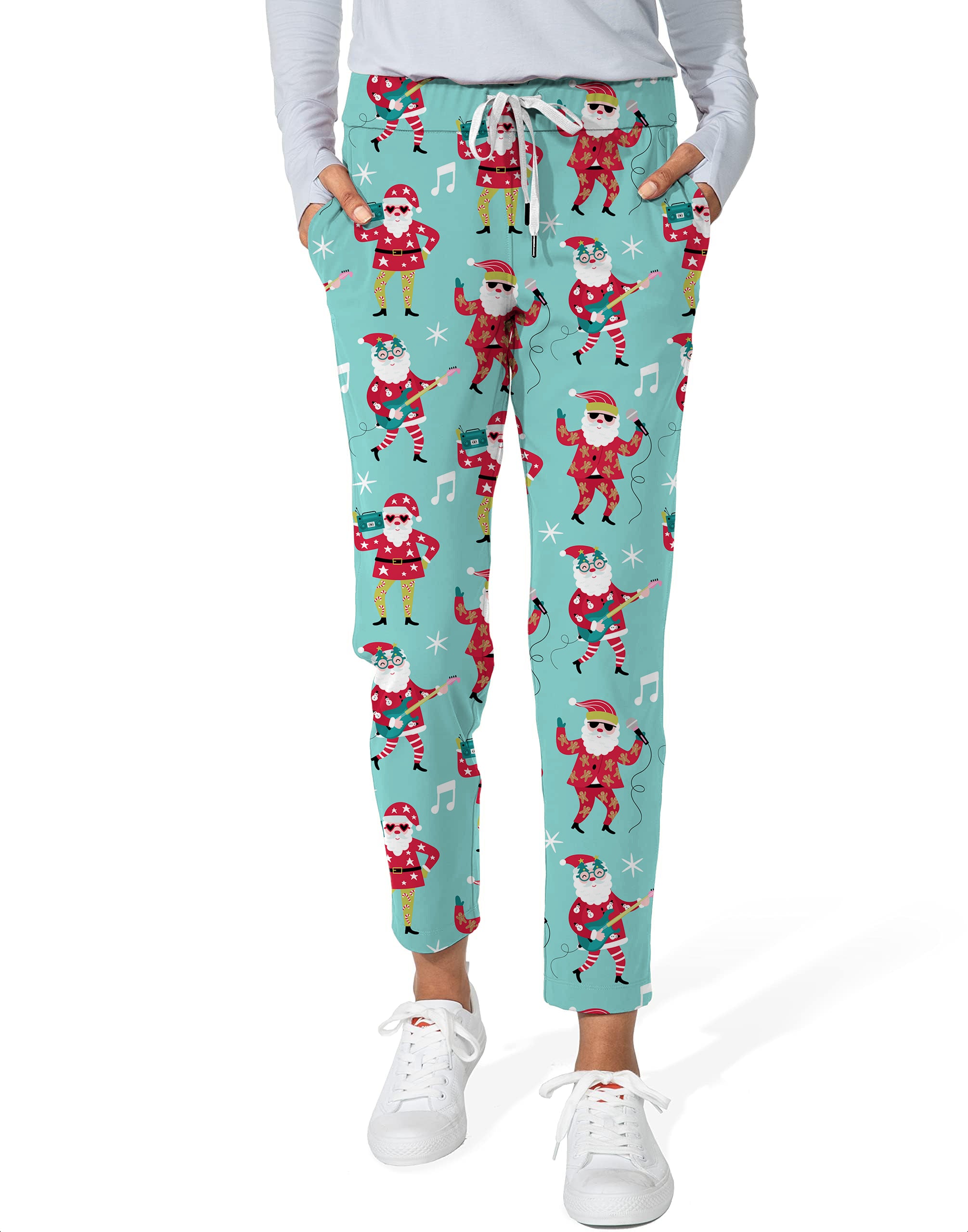 Christmas Santa dance-Women's 7/8 Stretch Ankle Golf Pants