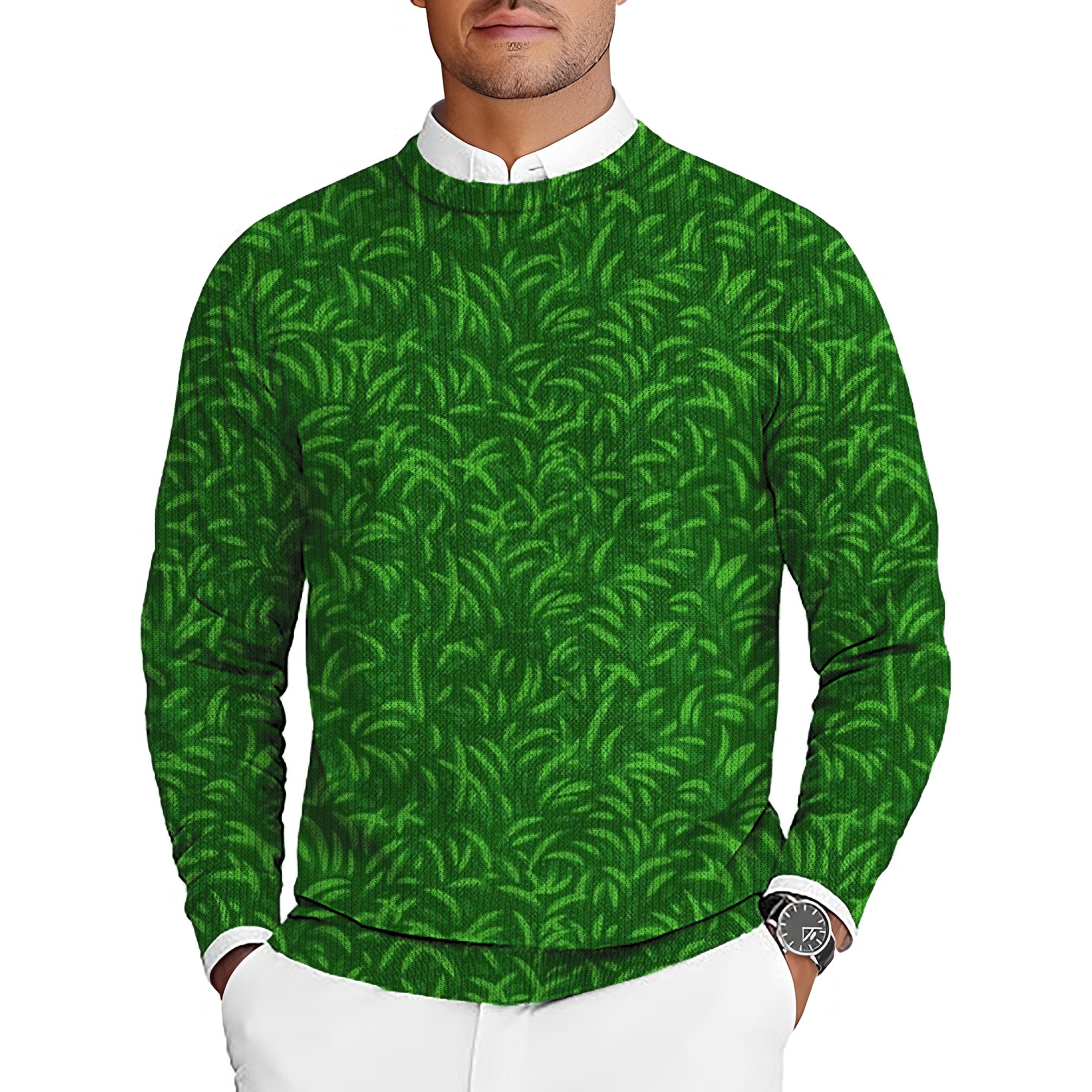 On The Greens Men's Golf Crewneck Pullover Sweaters Ugly Sweater