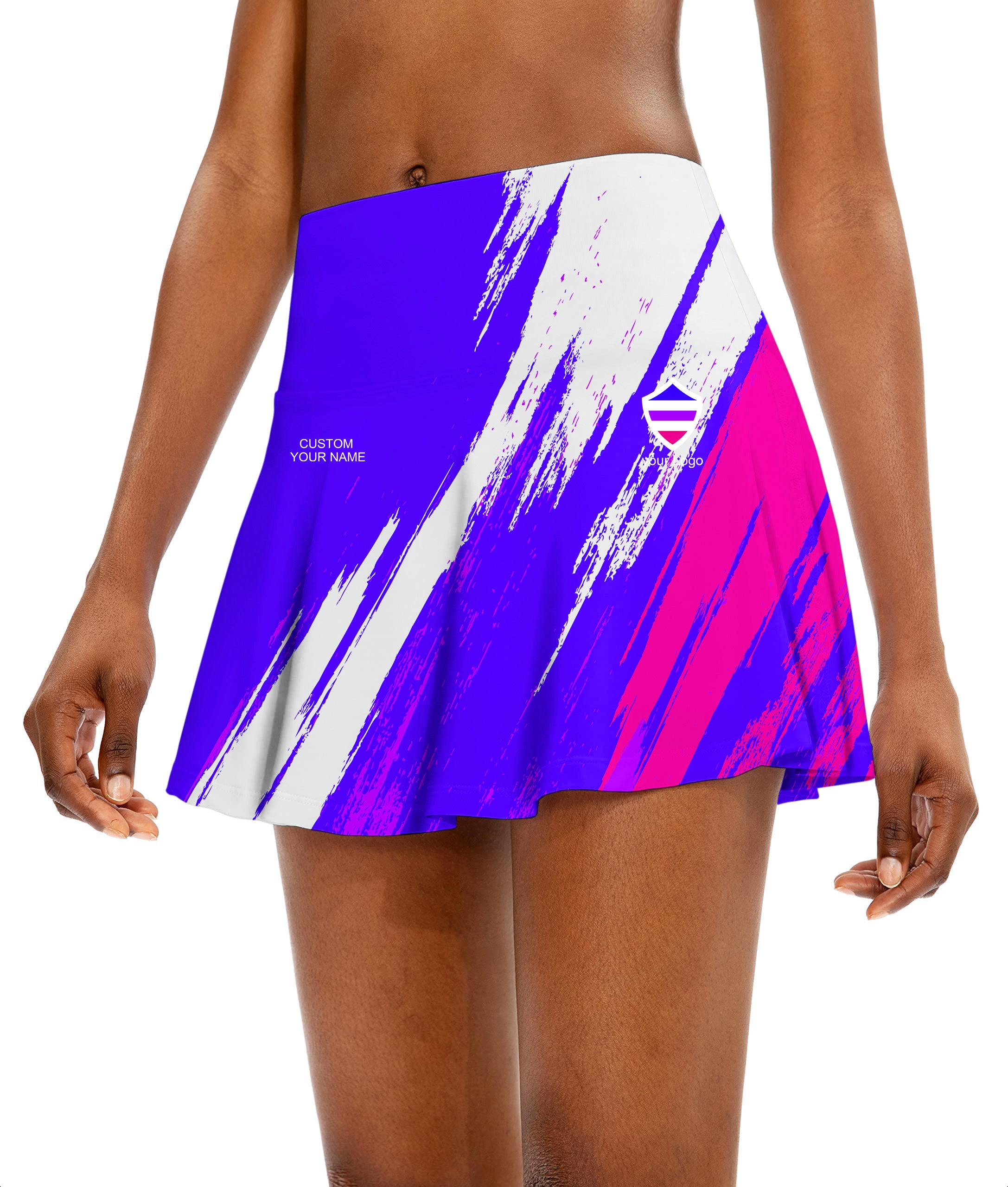 blue purple pink sport Team Women's Athletic Golf Skorts Flared Skirts