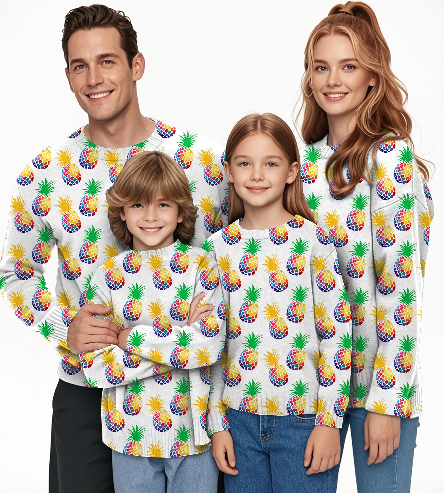 Pineapple Disco Crewneck Pullover Ugly Sweater Men Women boy girl family