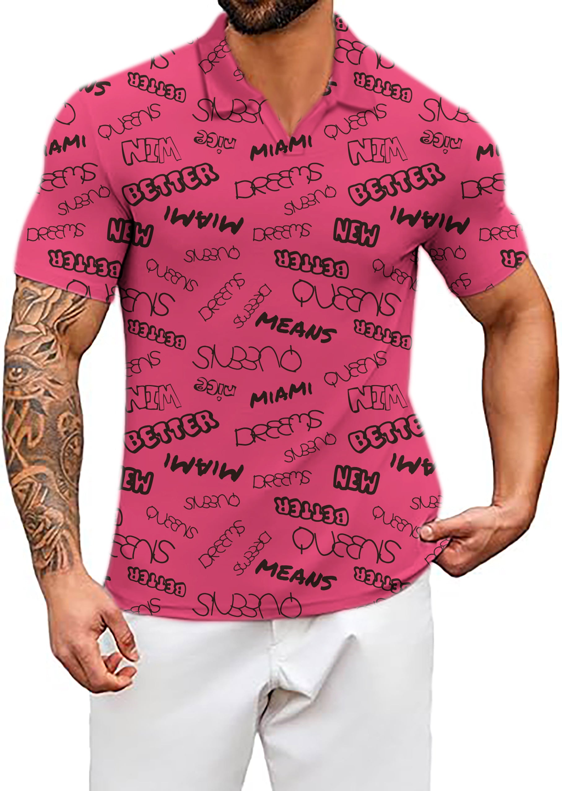Men's New Better Miami V Neck Golf Polo Shirts