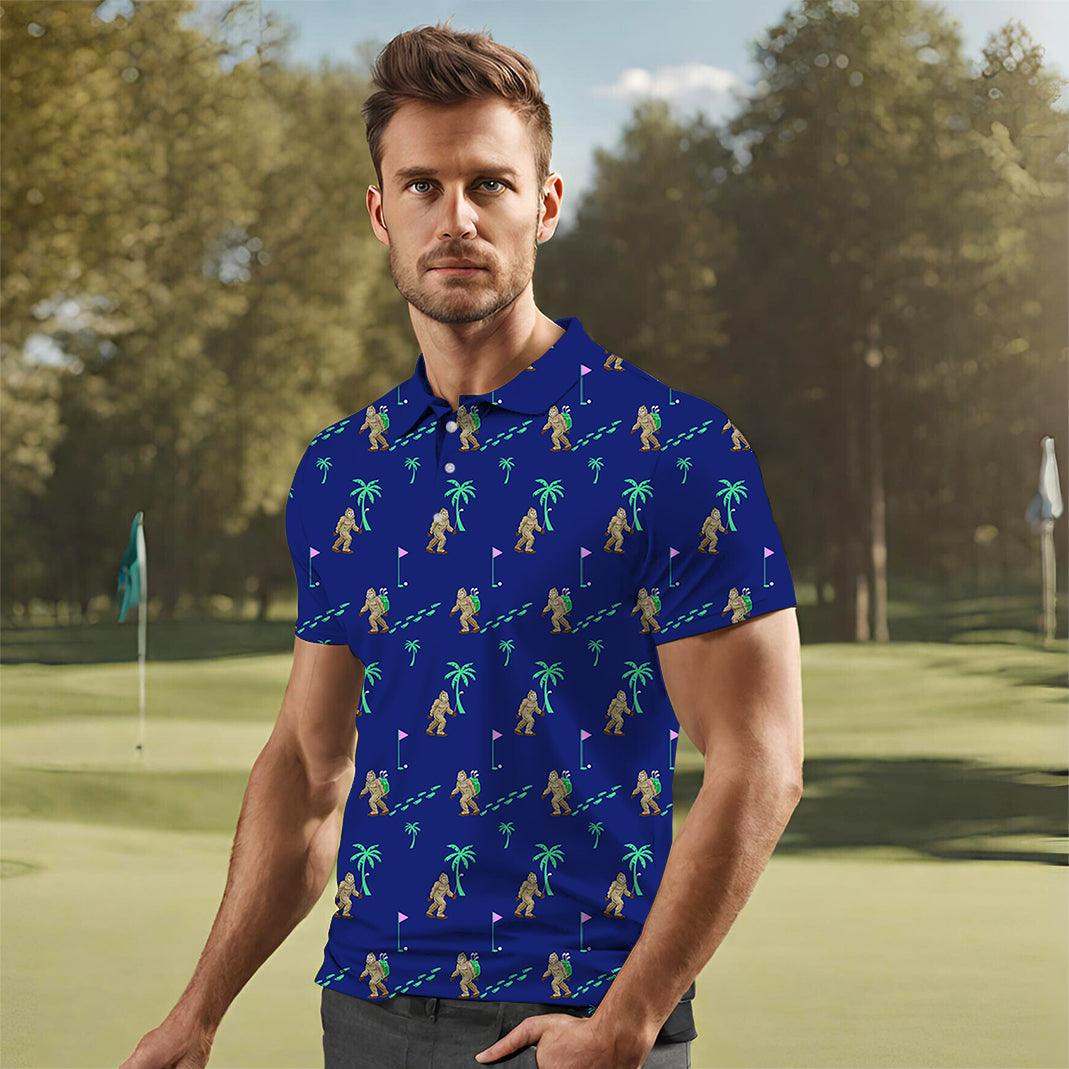 Men's blue bigfoot golf polo