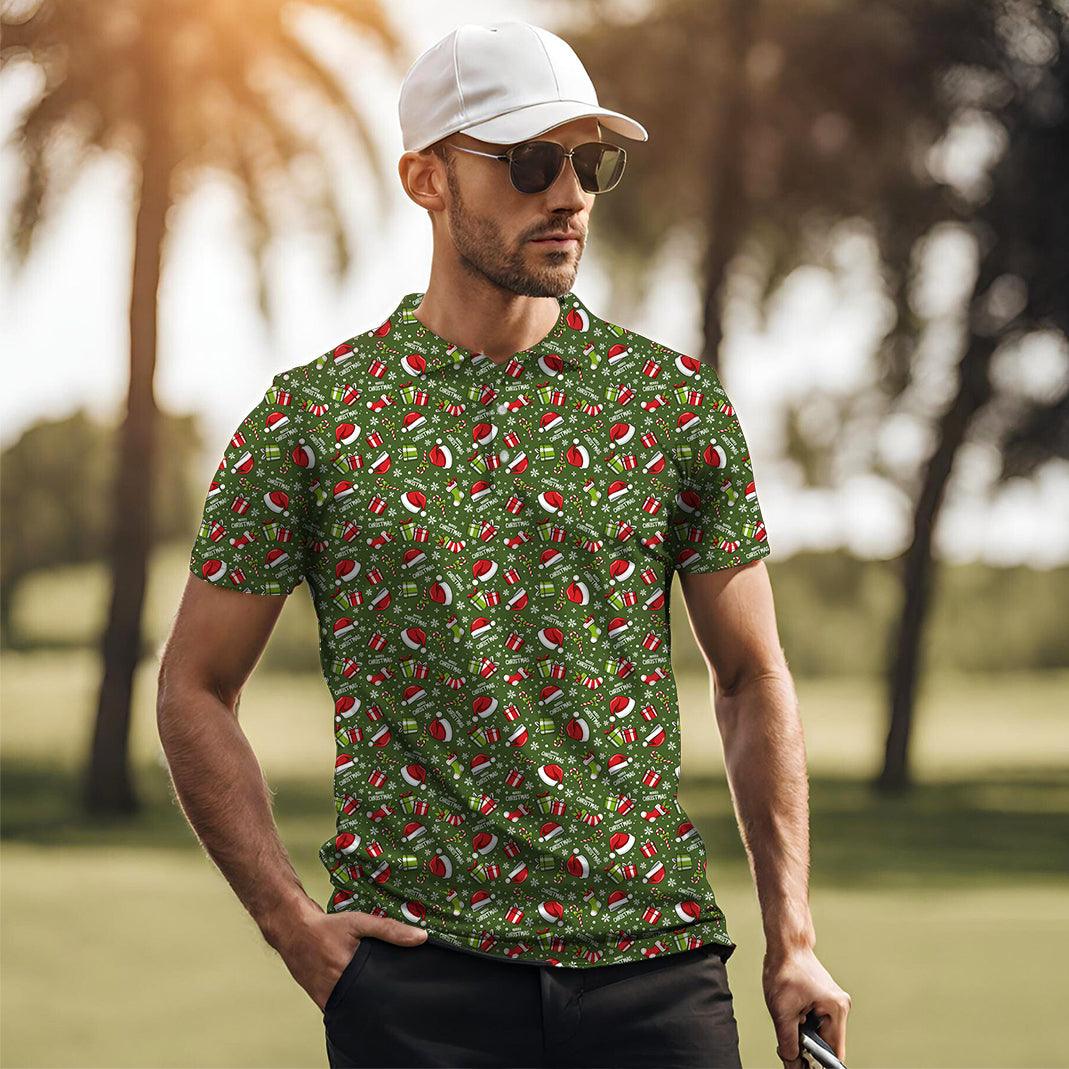 Men's Merry Christmas golf polo