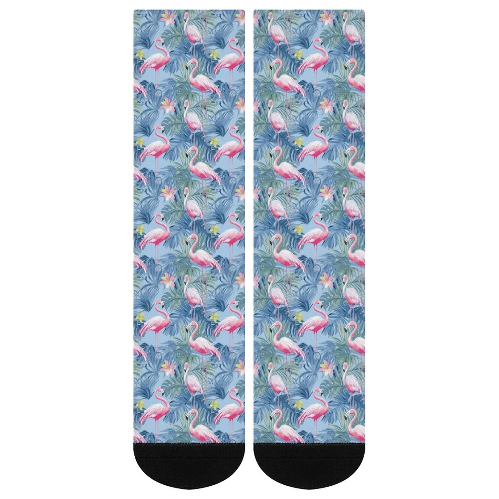 Tropical birds pink flamingo Prined socks Gifts for Men Women