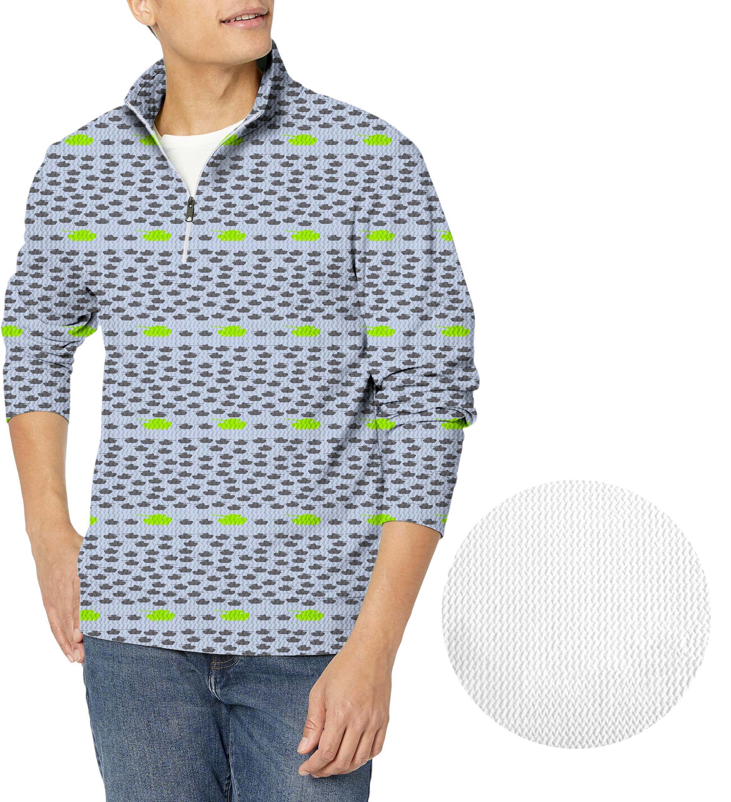 Tank Group-Men's Golf Waffle Zipper Pullover