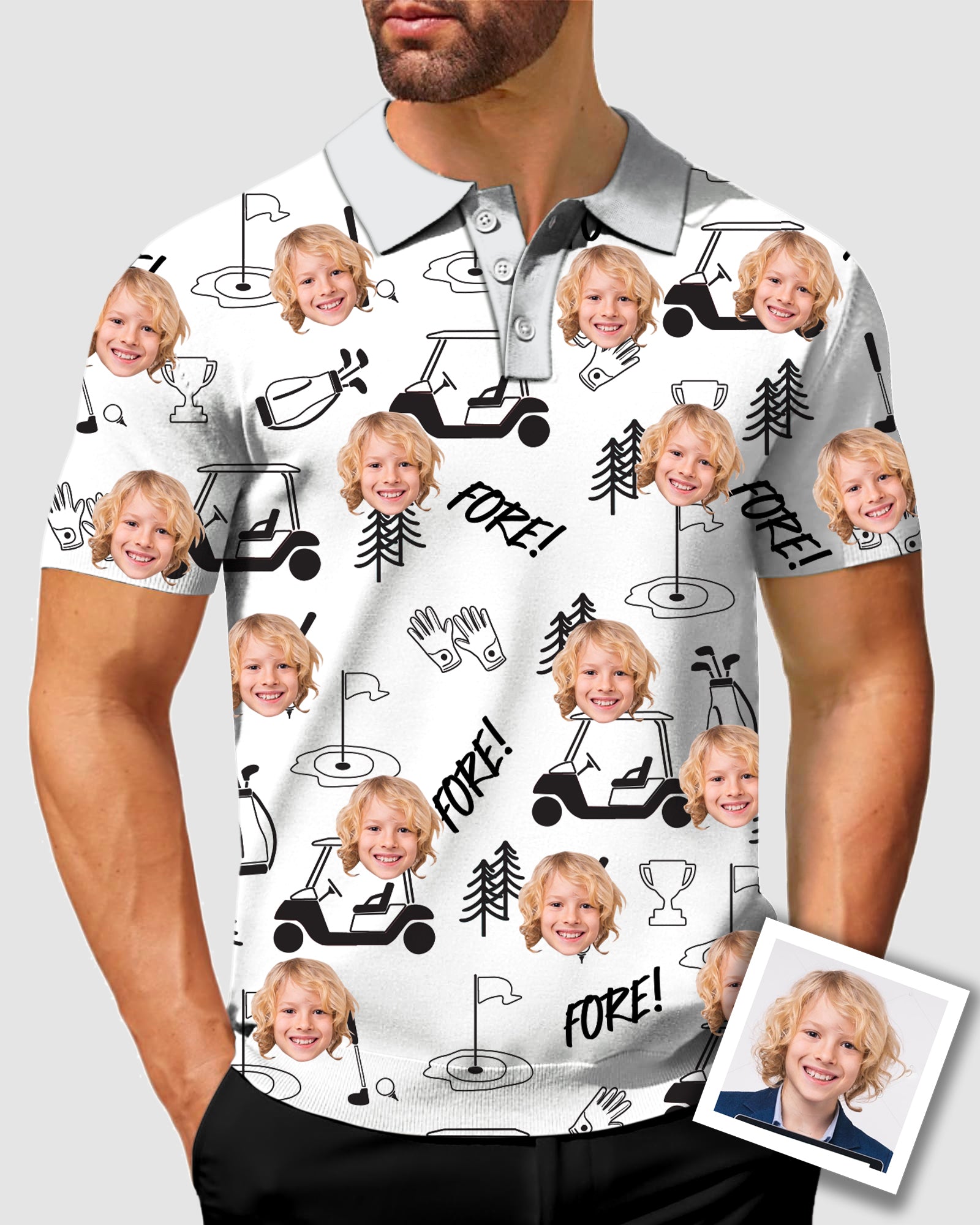 Men's To My Dad Custom Face Men's Golf Polo Father's Day Gift Polo