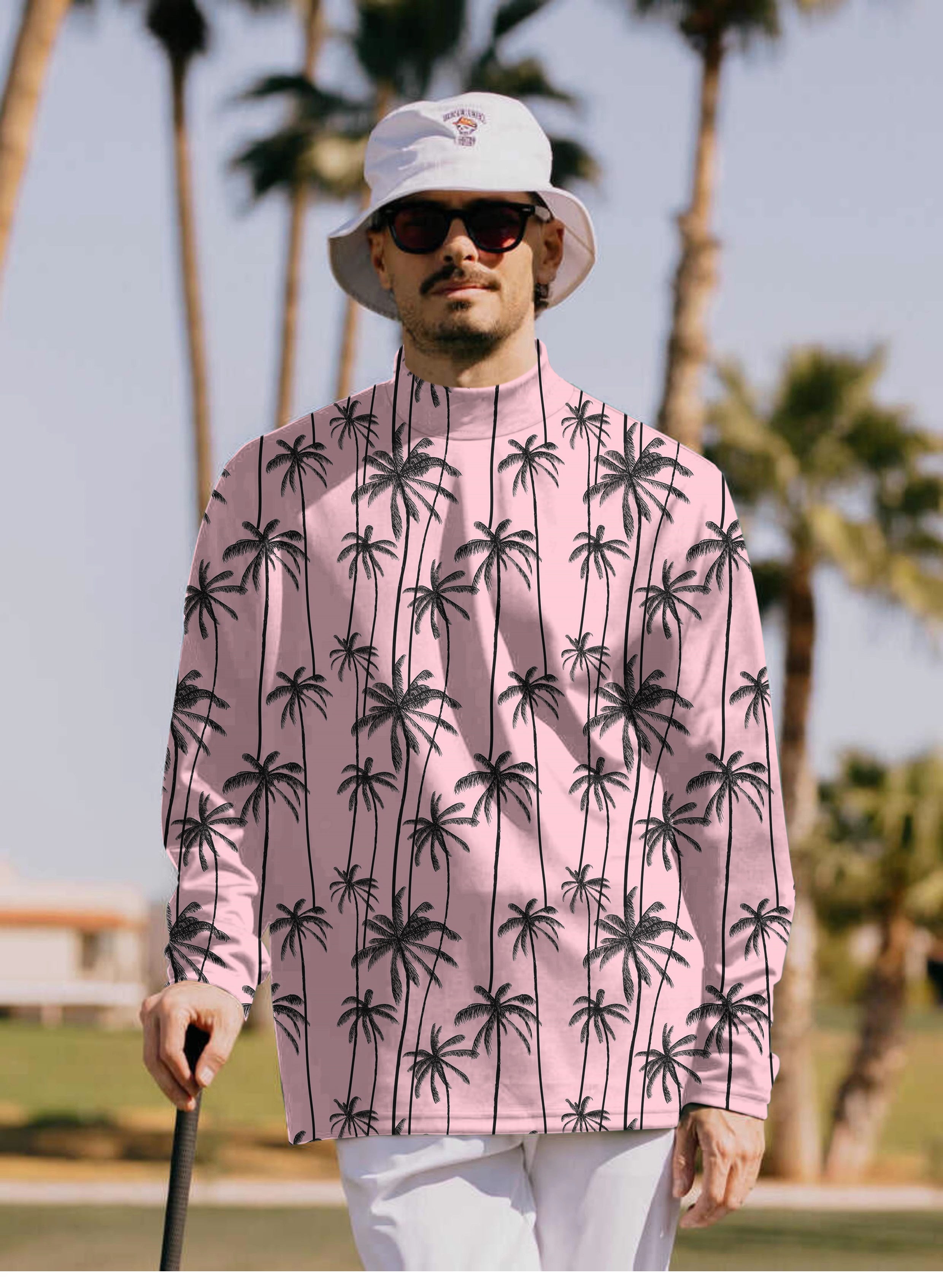 Men's Miami Palms Pullover High neck Long/Short sleeve T-Shirt