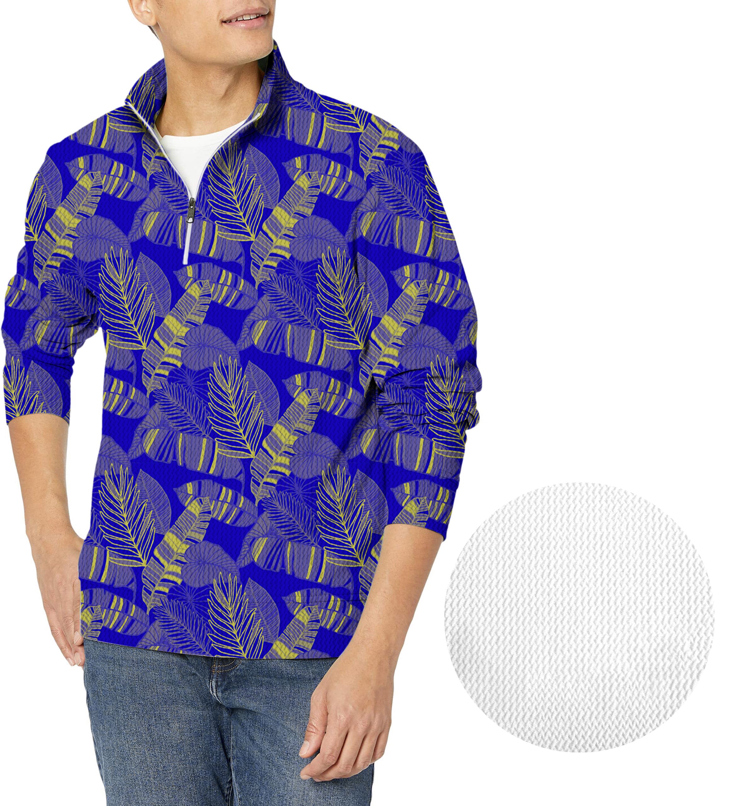 palms yellow Men's Golf Waffle Zipper Pullover