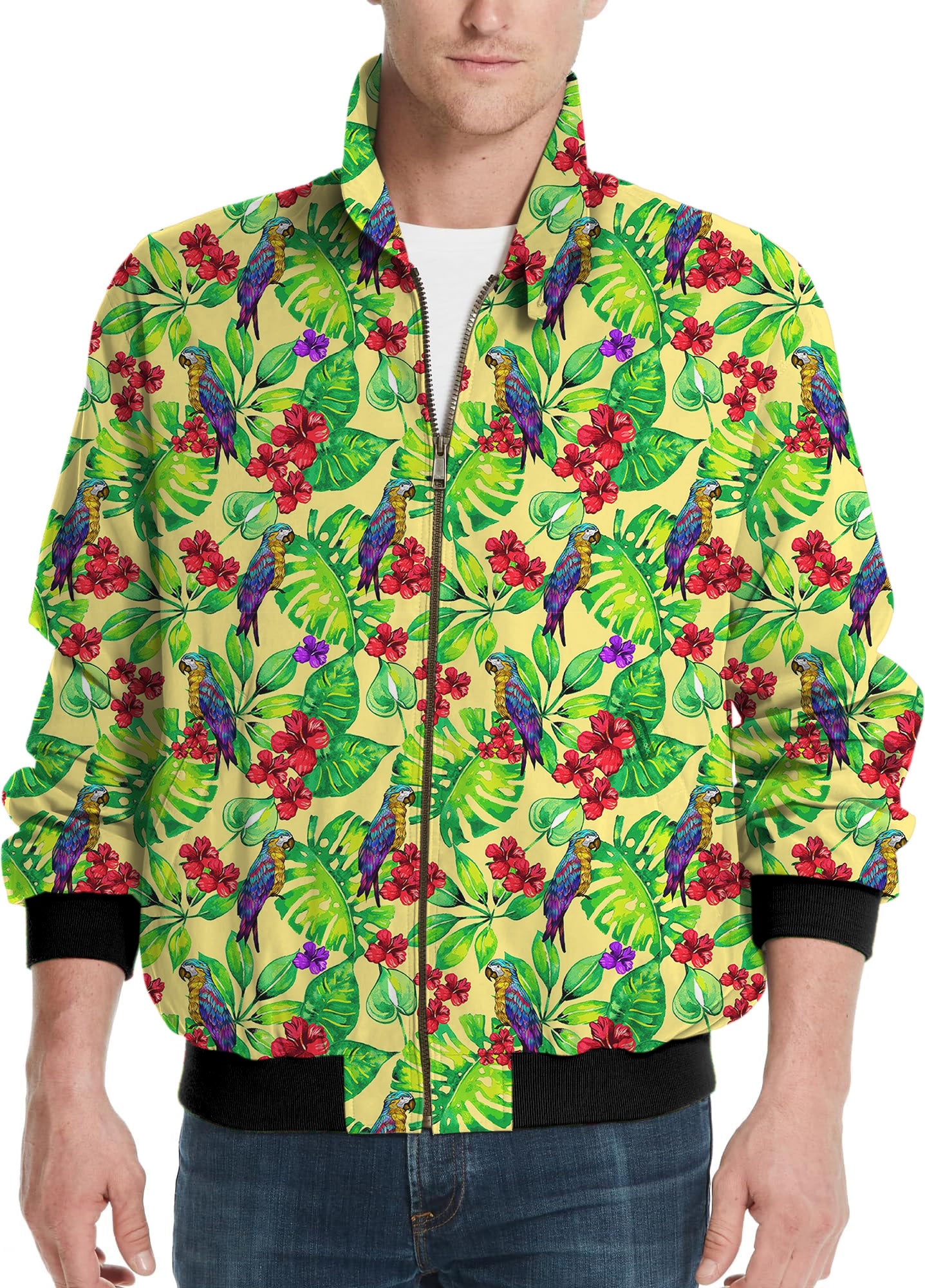 Palm Leaf Toucan-Men's Golf Windbreaker Light Jacket