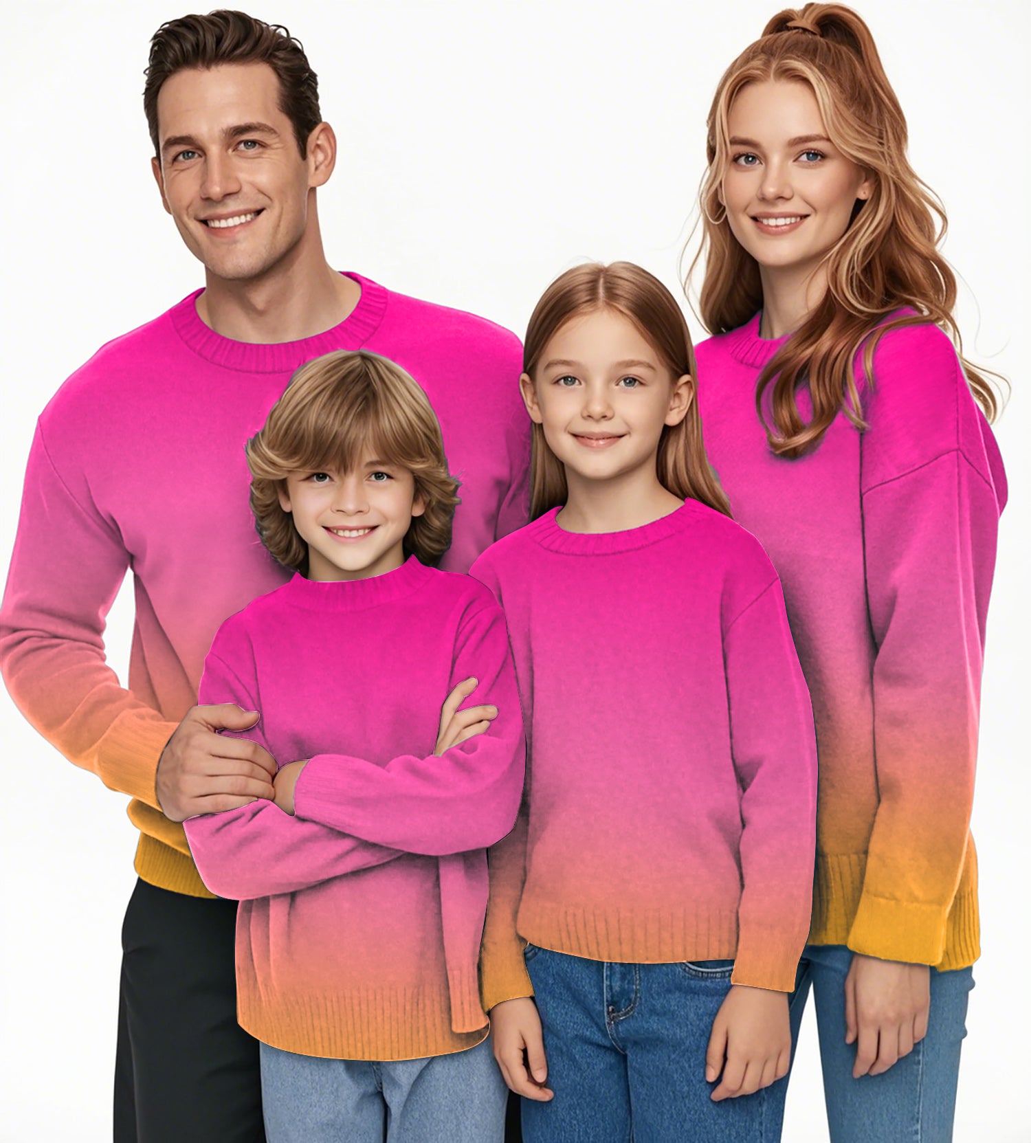 Neon Gradients Crewneck Pullover Ugly Sweater Men Women boy girl family