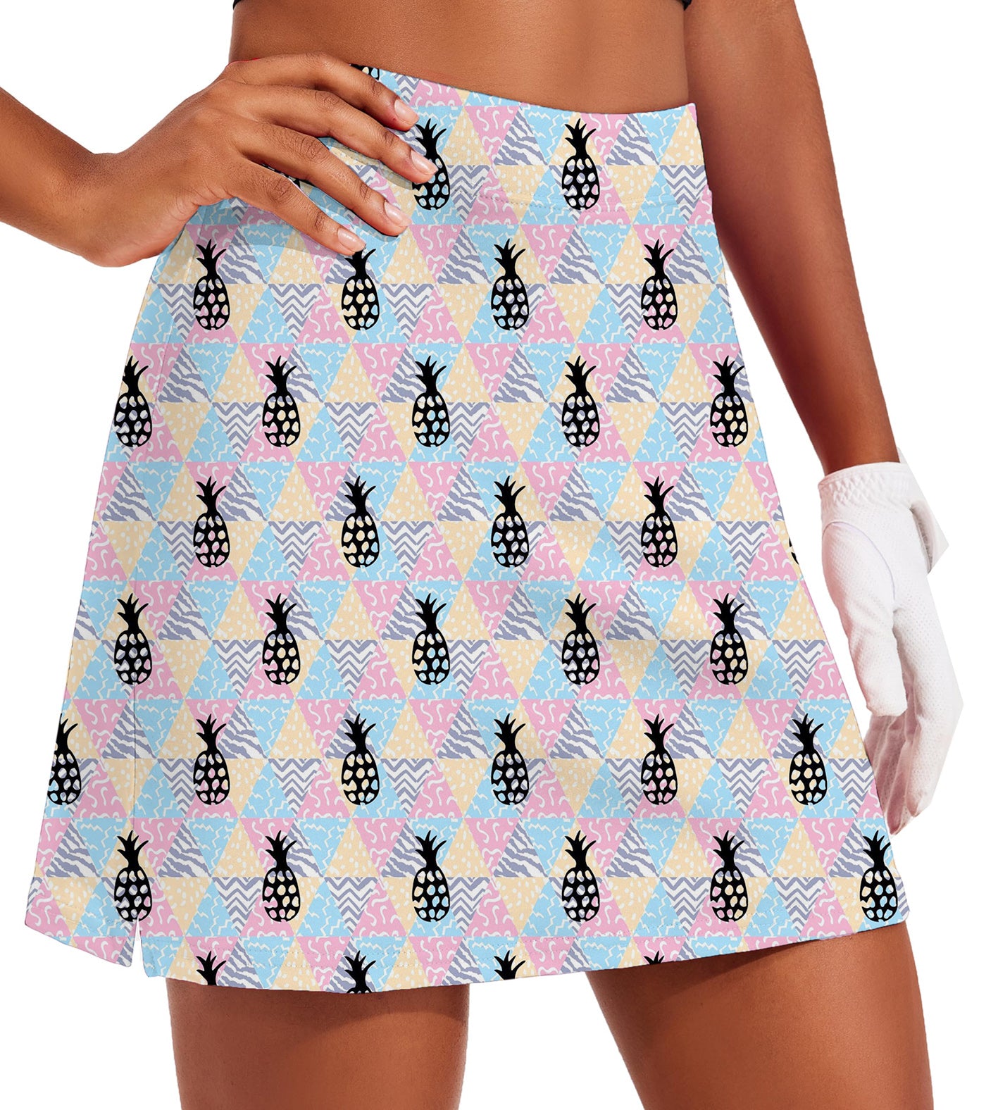 Women's Pineapple Paradise Golf Skirts Inner Shorts Pocket