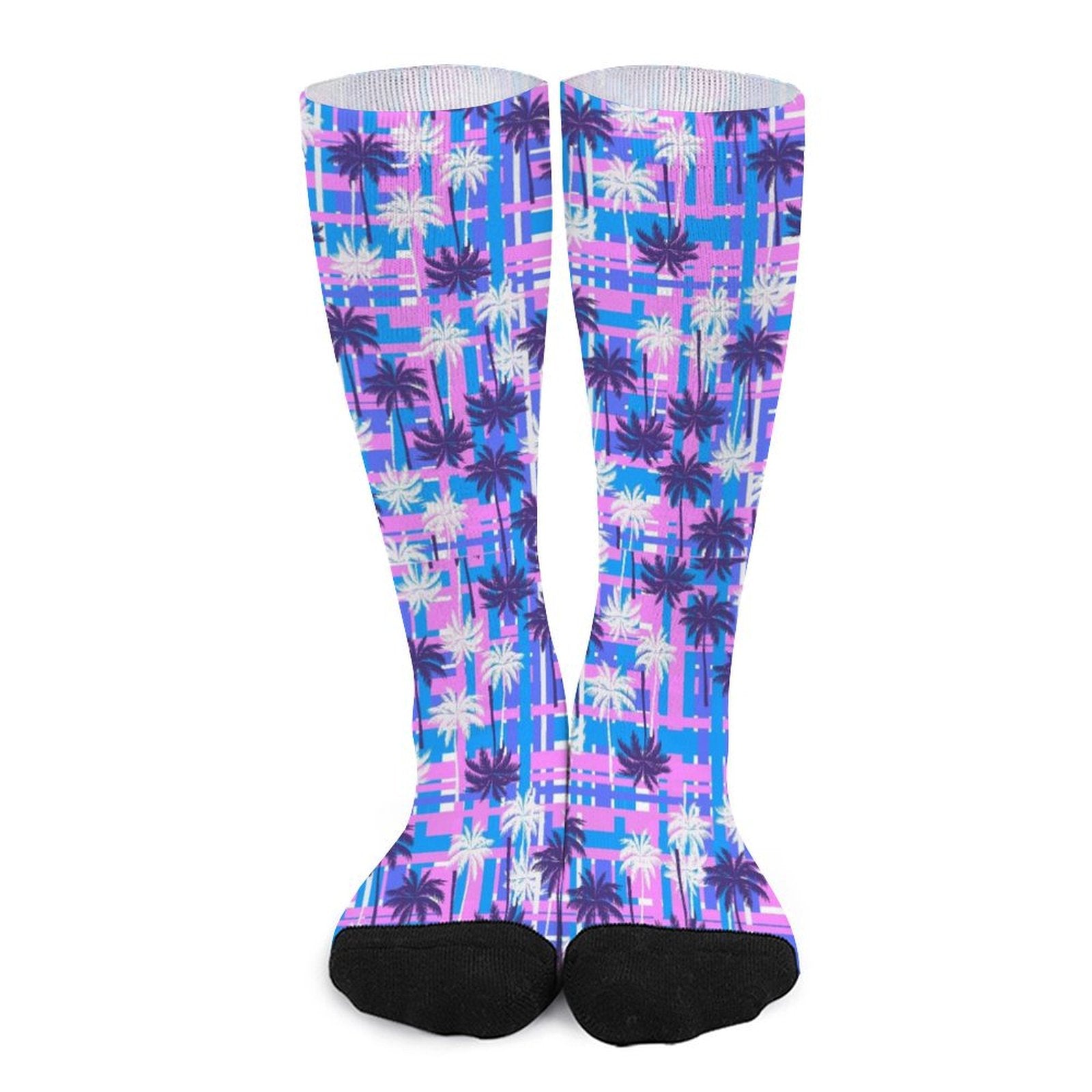 Purple Palm tree Prined socks Gifts for Men Women