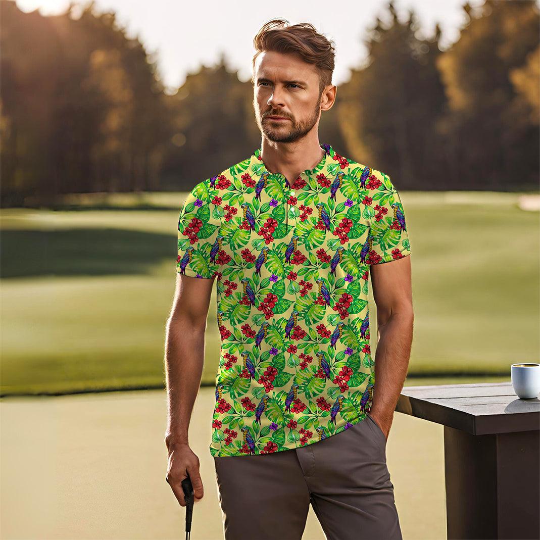 Men's Palm Leaf Toucan golf polo