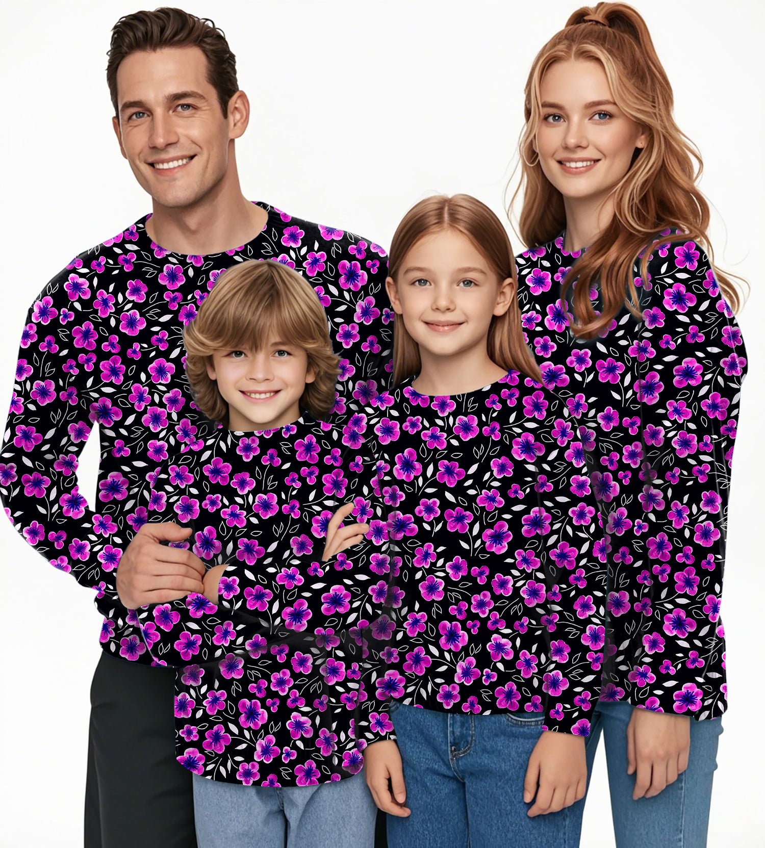 Floral Out Crewneck Pullover Ugly Sweater Men Women boy girl family